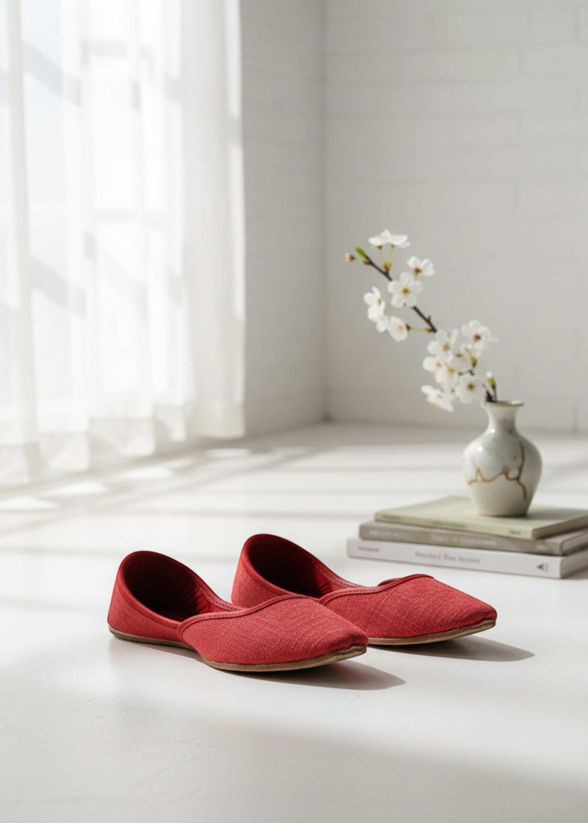 Khussa in Red by - High Quality Women Khussa MHT6810