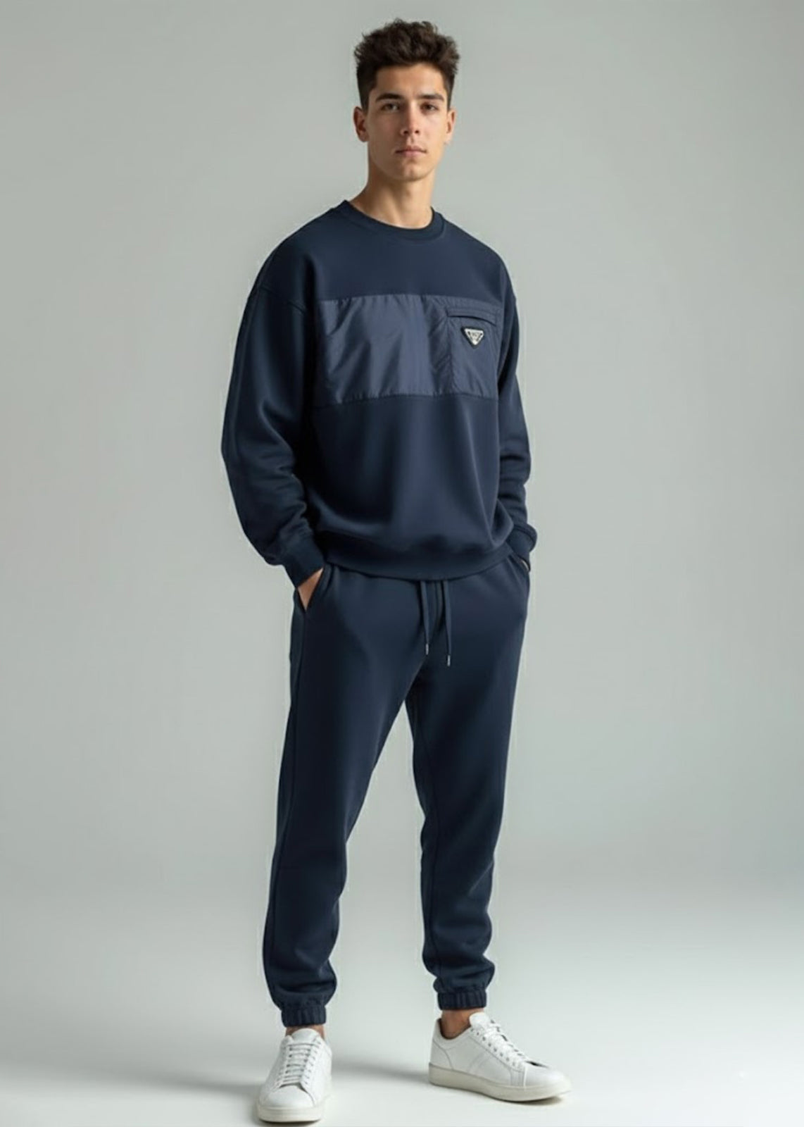 fleece Tracksuit in Navy blue