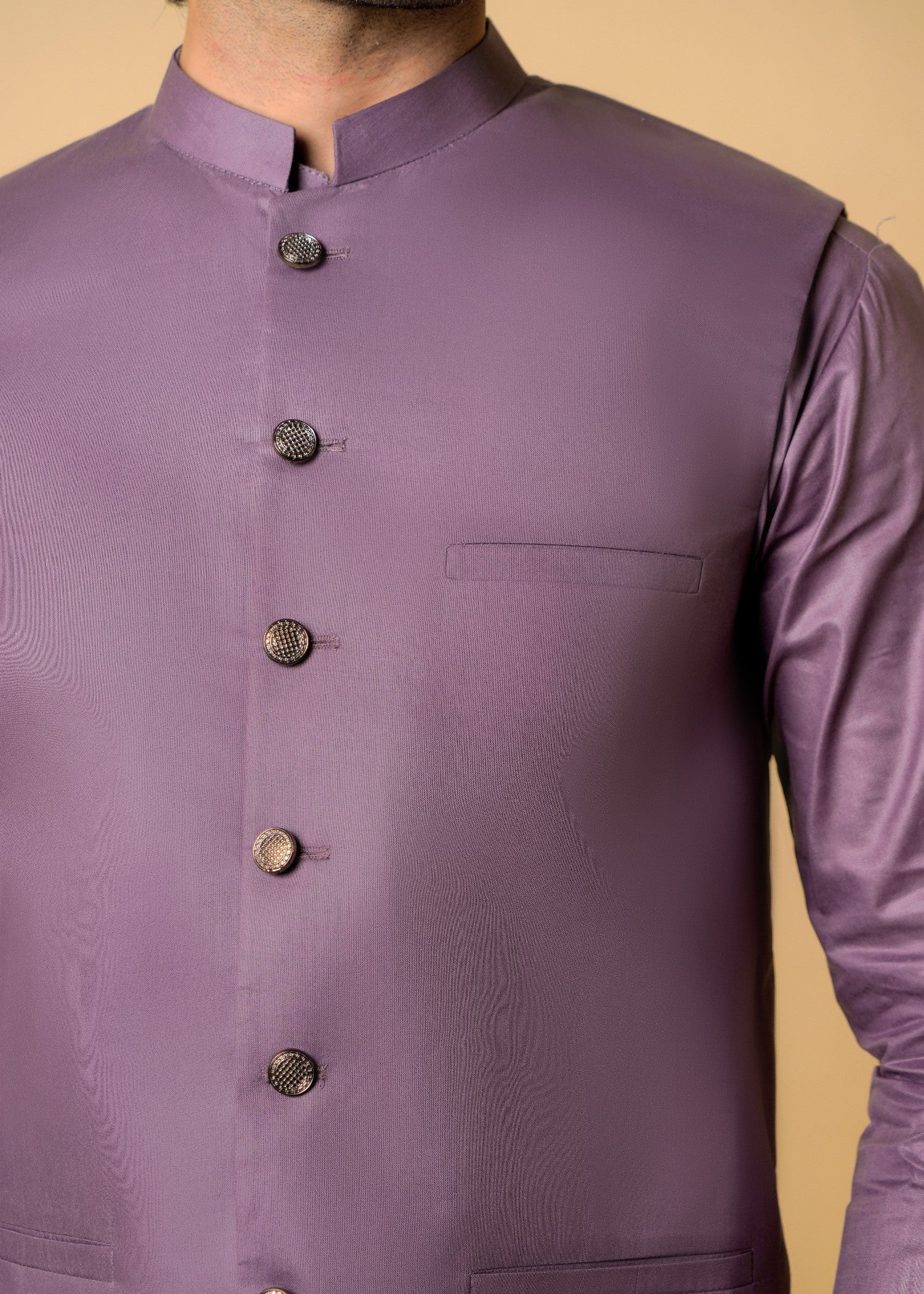 wash & wear Waistcoat in Mauve