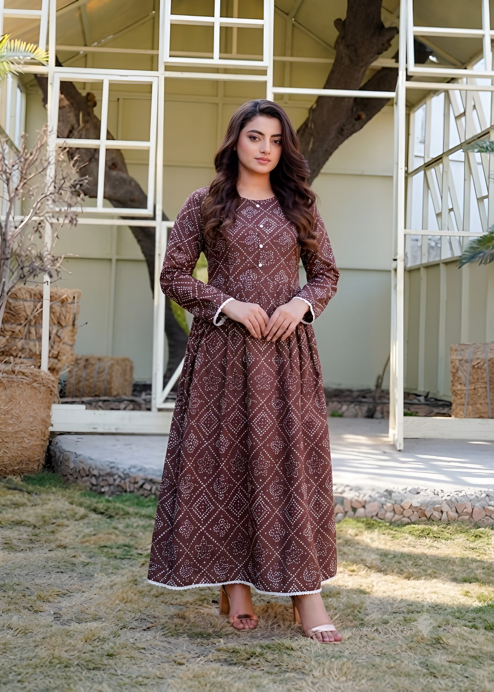 linen Maxi in Chocolate brown