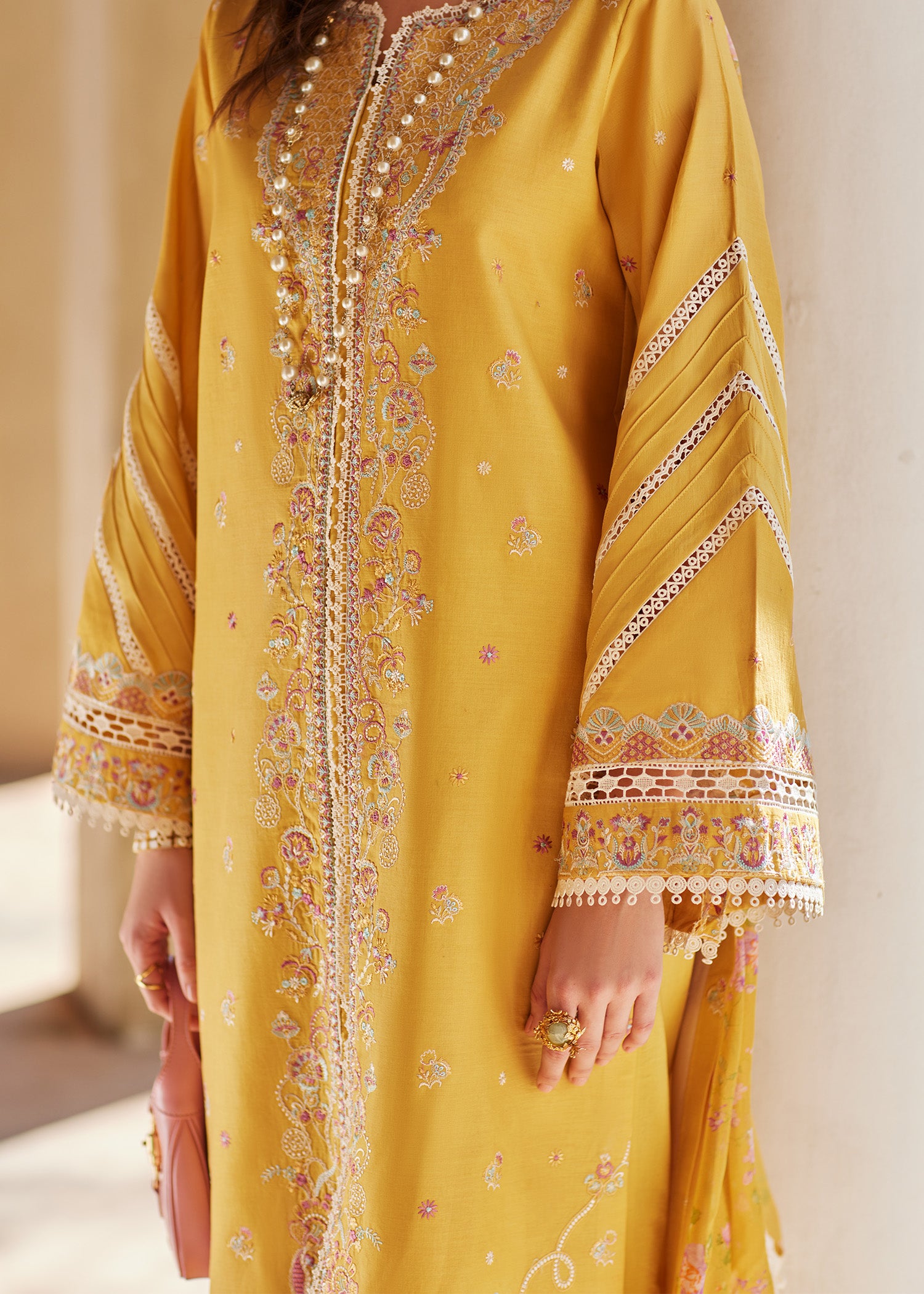 lawn Kurta Set in Marigold