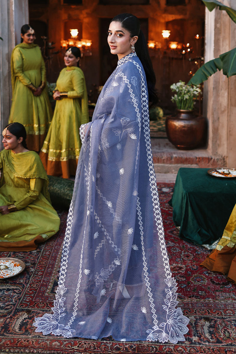 Festive – Ethnic Blue - Embroidered Lawn