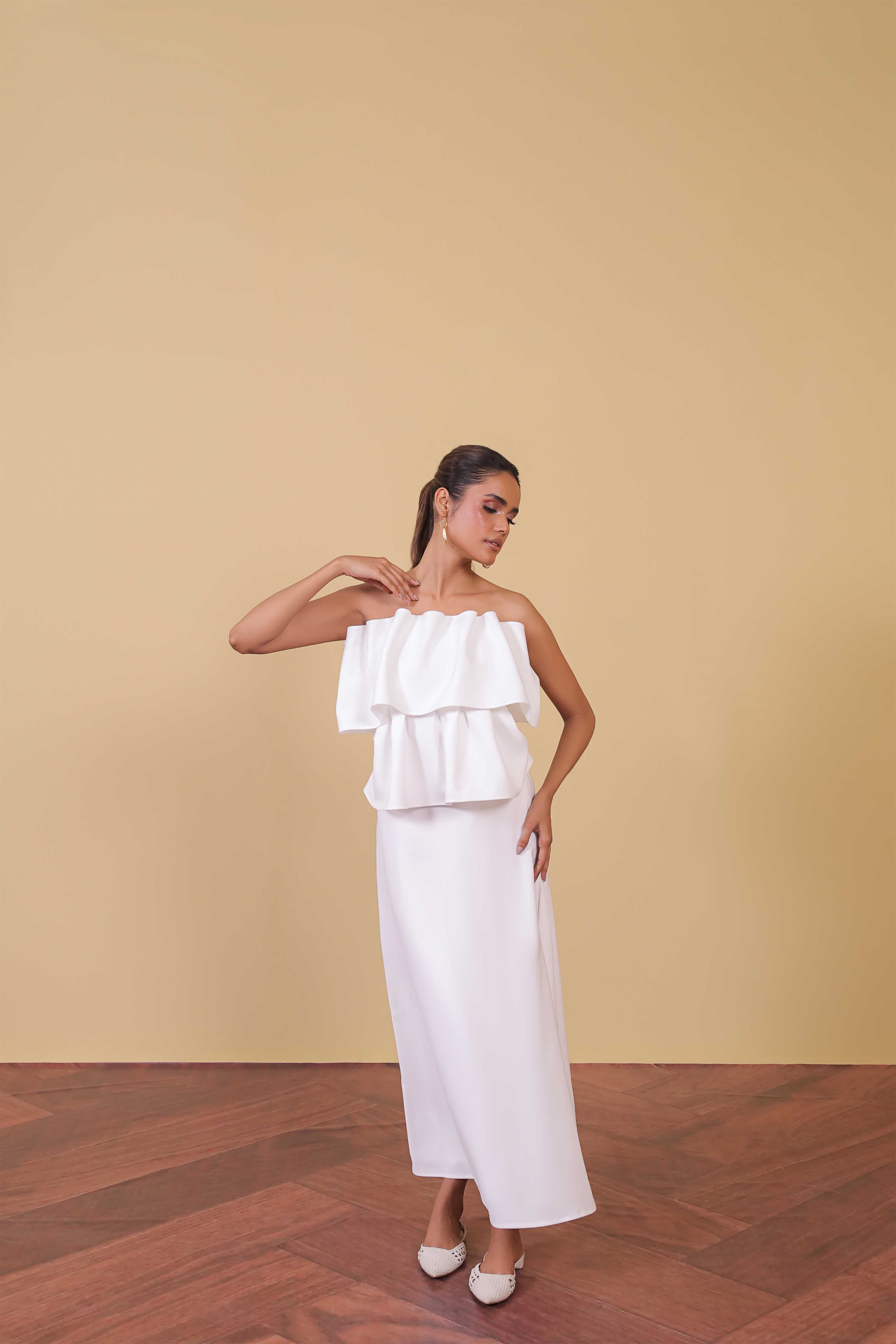 polyester nylon Skirt in White