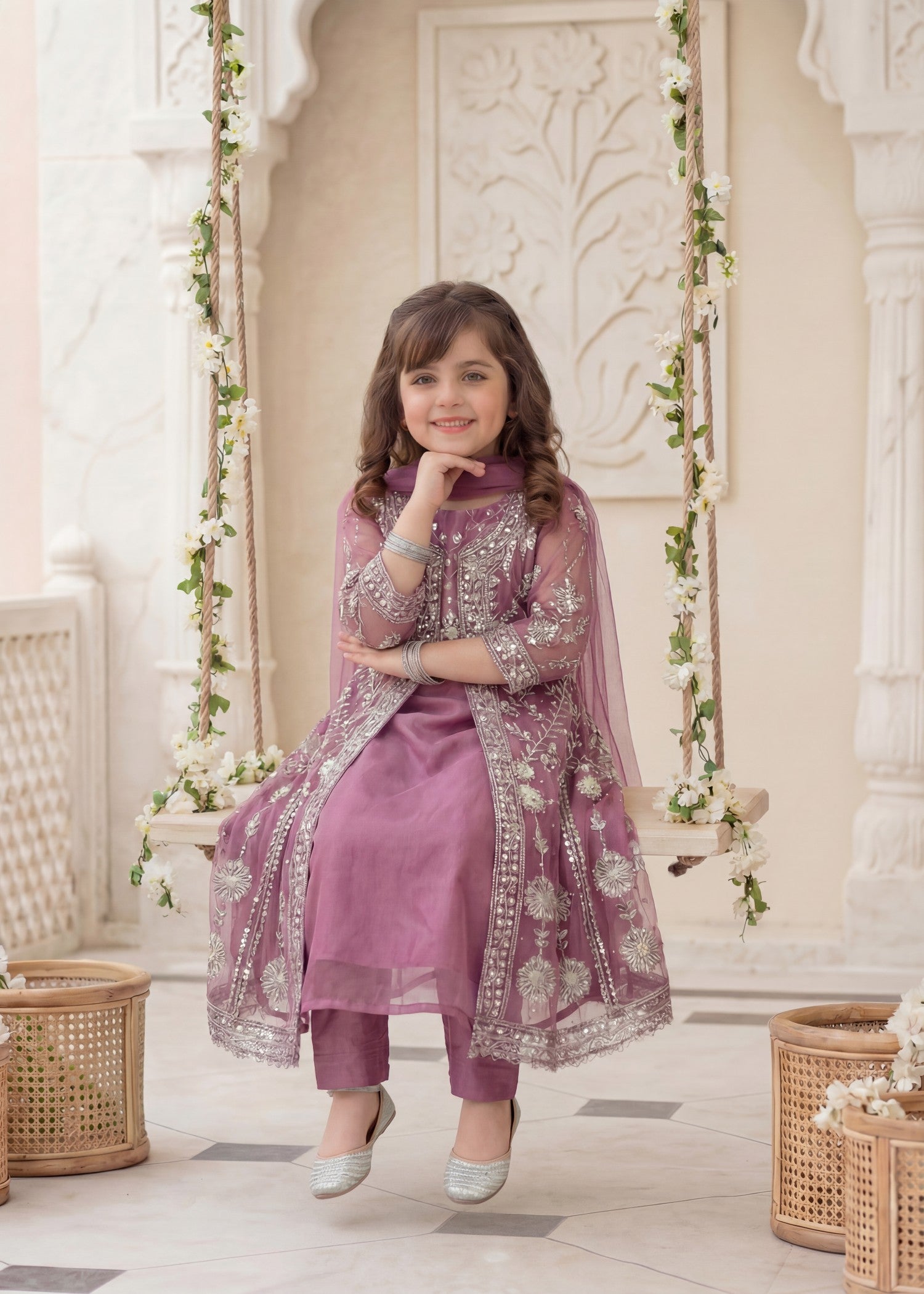net Gown in Heathered lilac