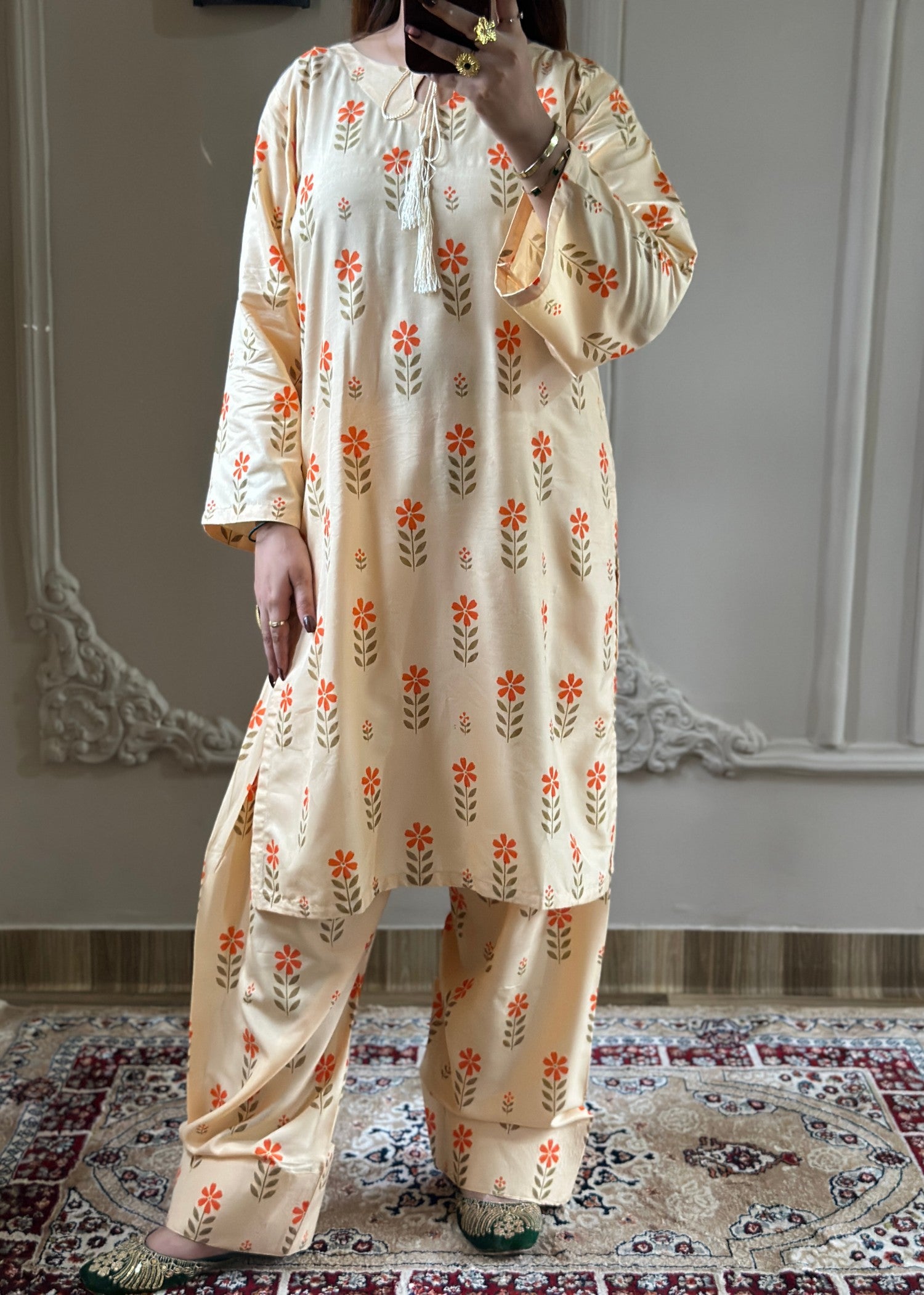 arabic lawn Co Ord Sets in Cream