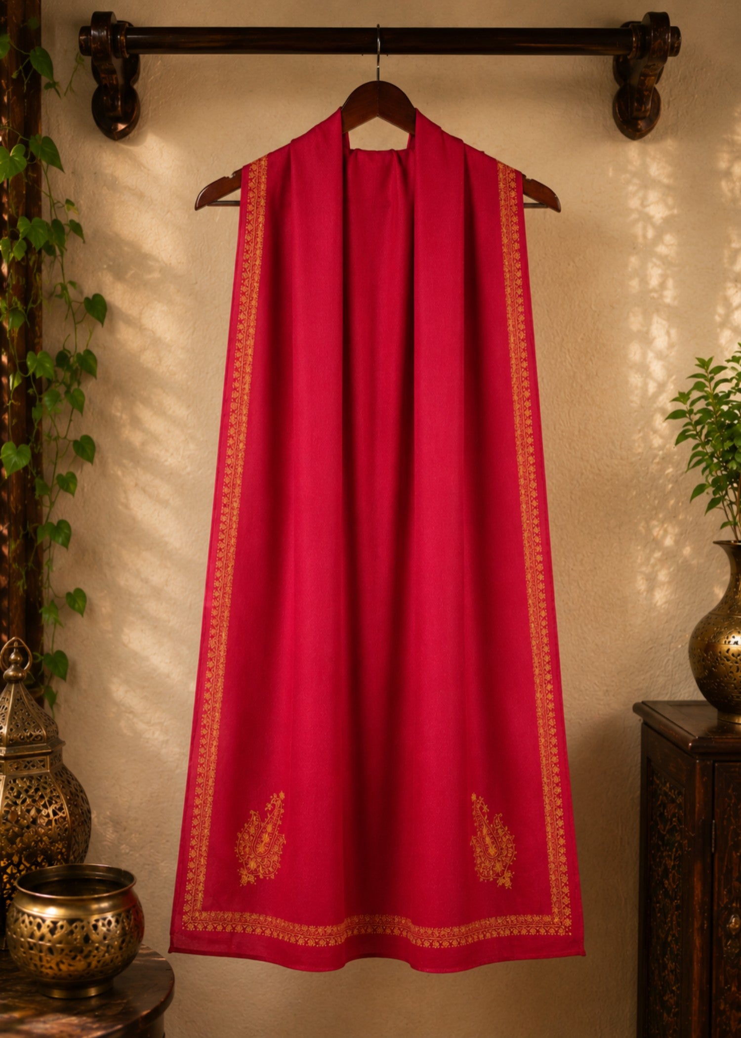 Shawl in Cardinal red Color by - Trendy Women Shawl EUJ1002