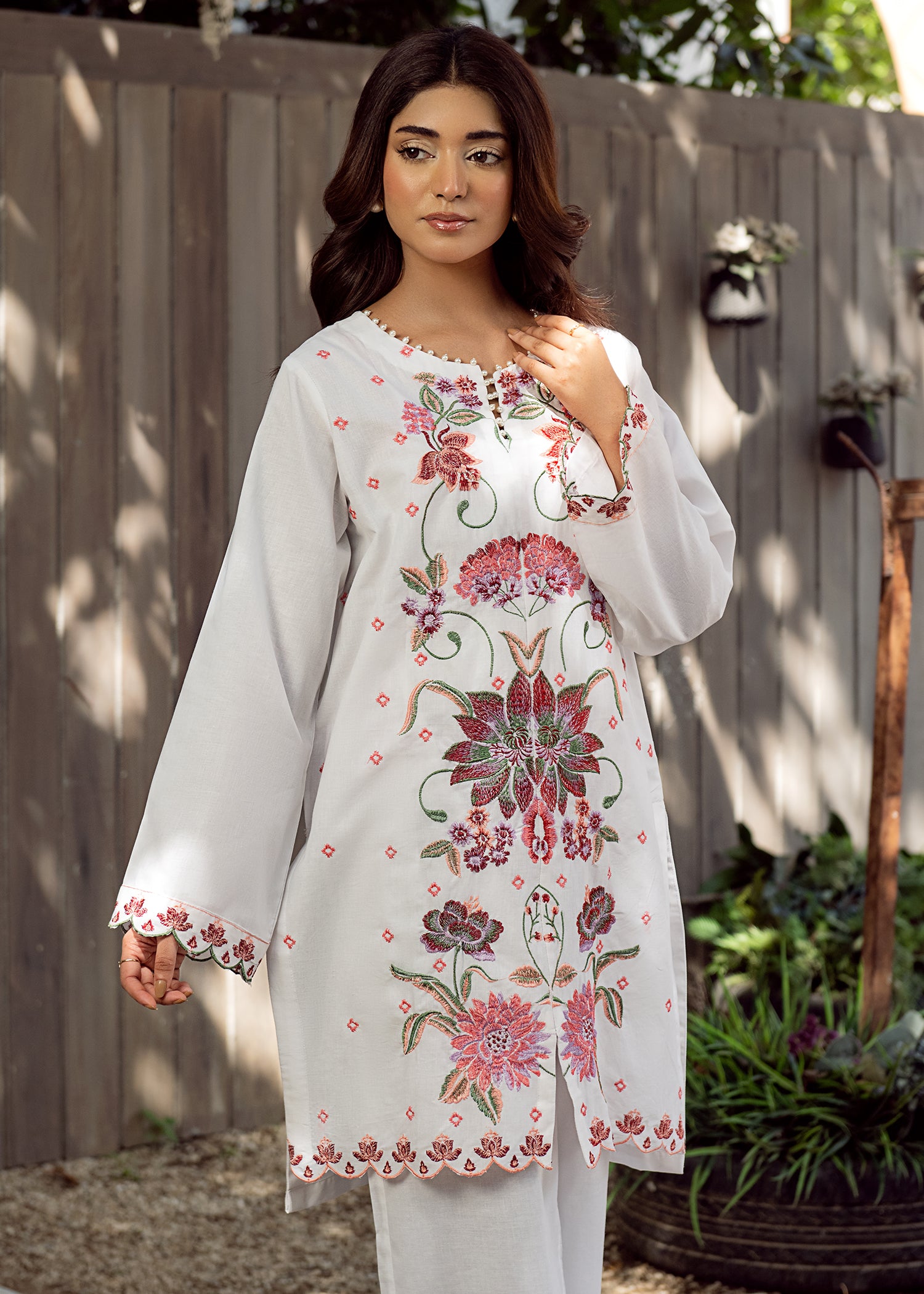 cotton Kurta Set in Chalk
