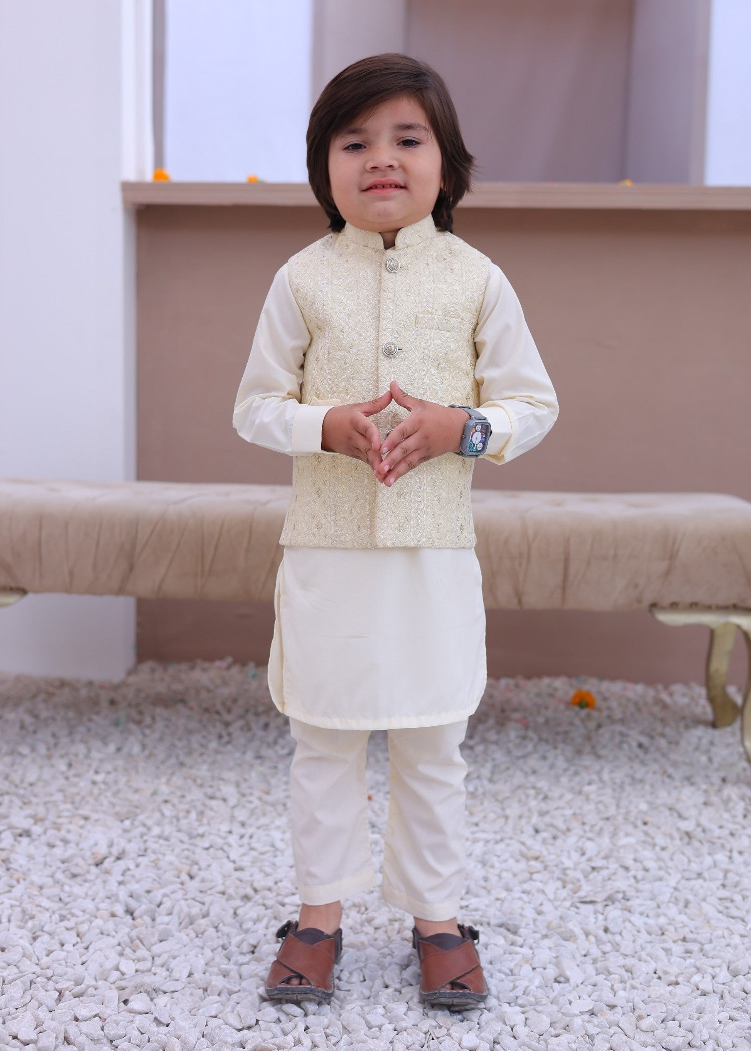 masuri Waistcoat in Off-white