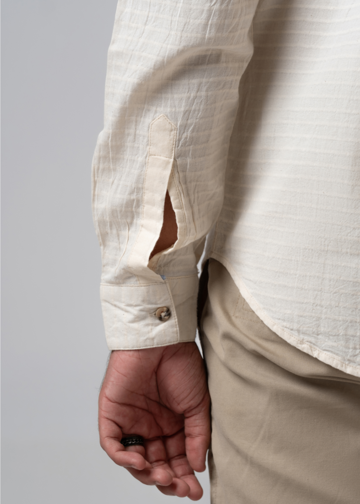 dobby Casual Shirt in Off-white