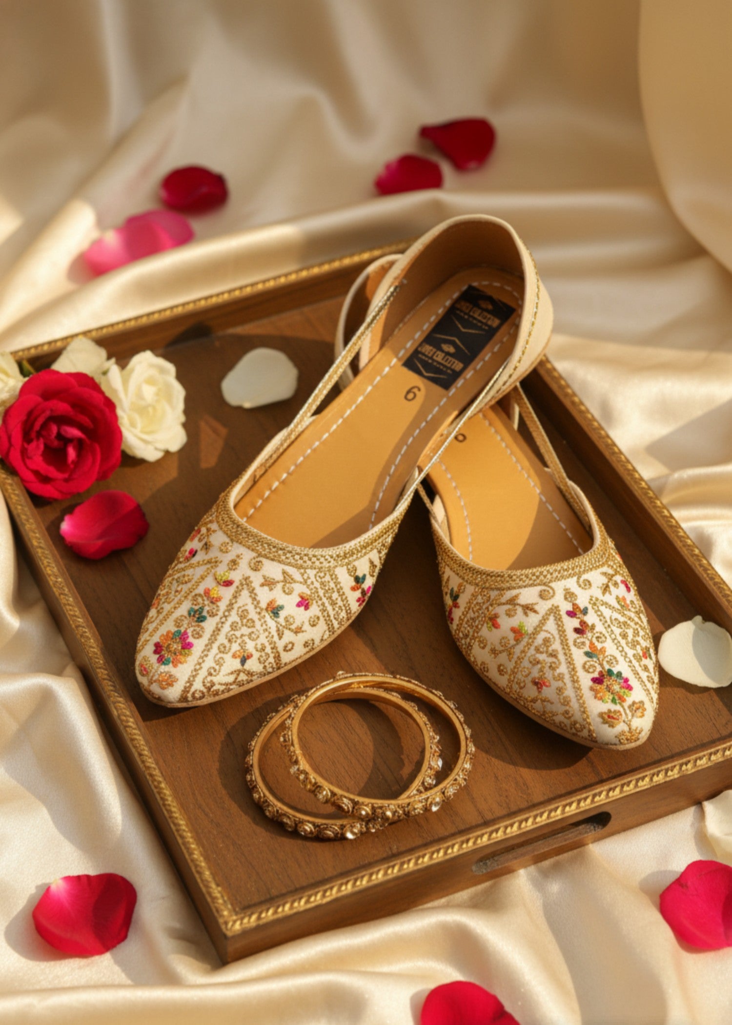 Khussa in Beige by - High Quality Women Khussa KNQ5073