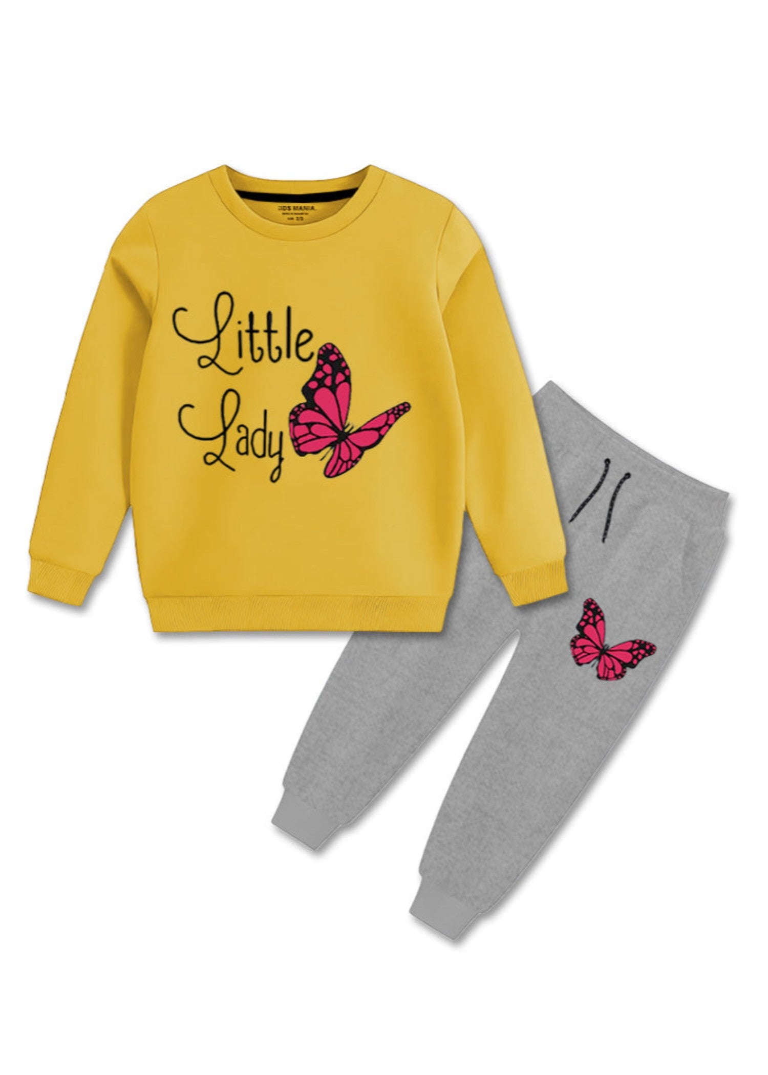 fleece Sweatshirt in Grey, yellow