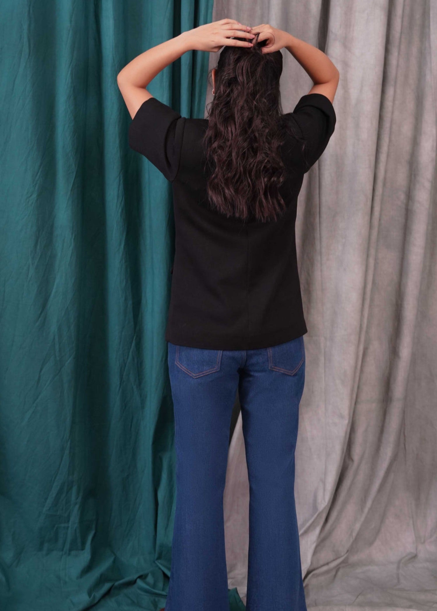 polyester Blazer in Black