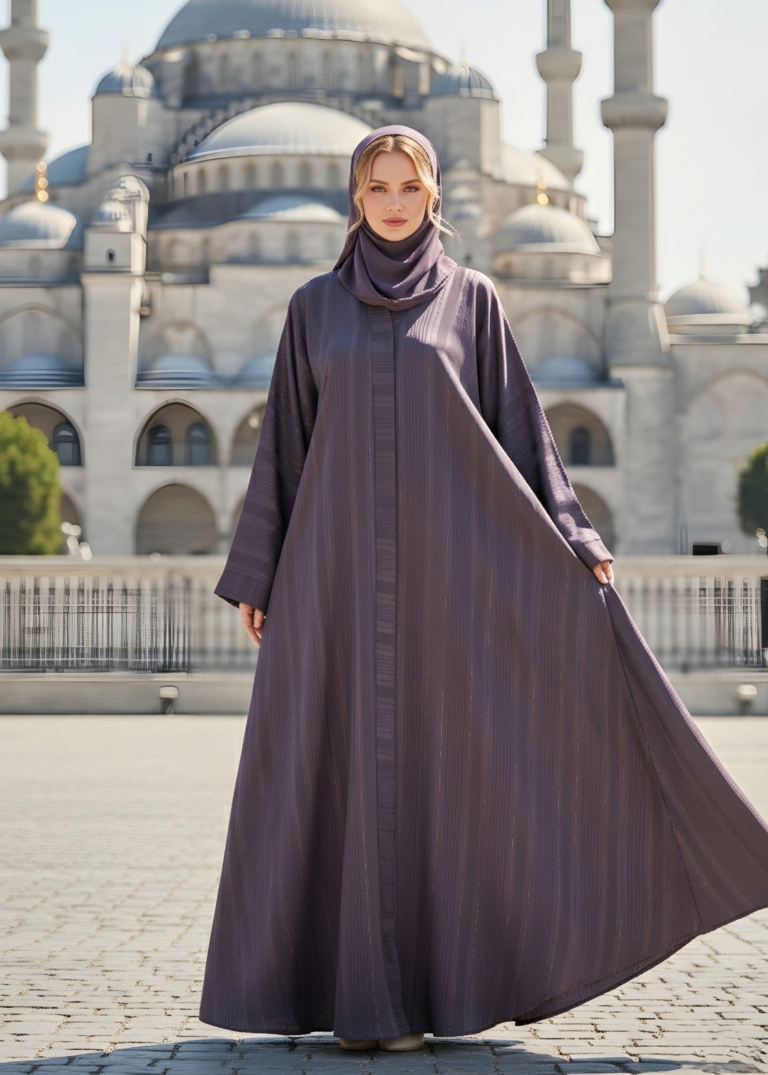 nidha Abaya in Plum