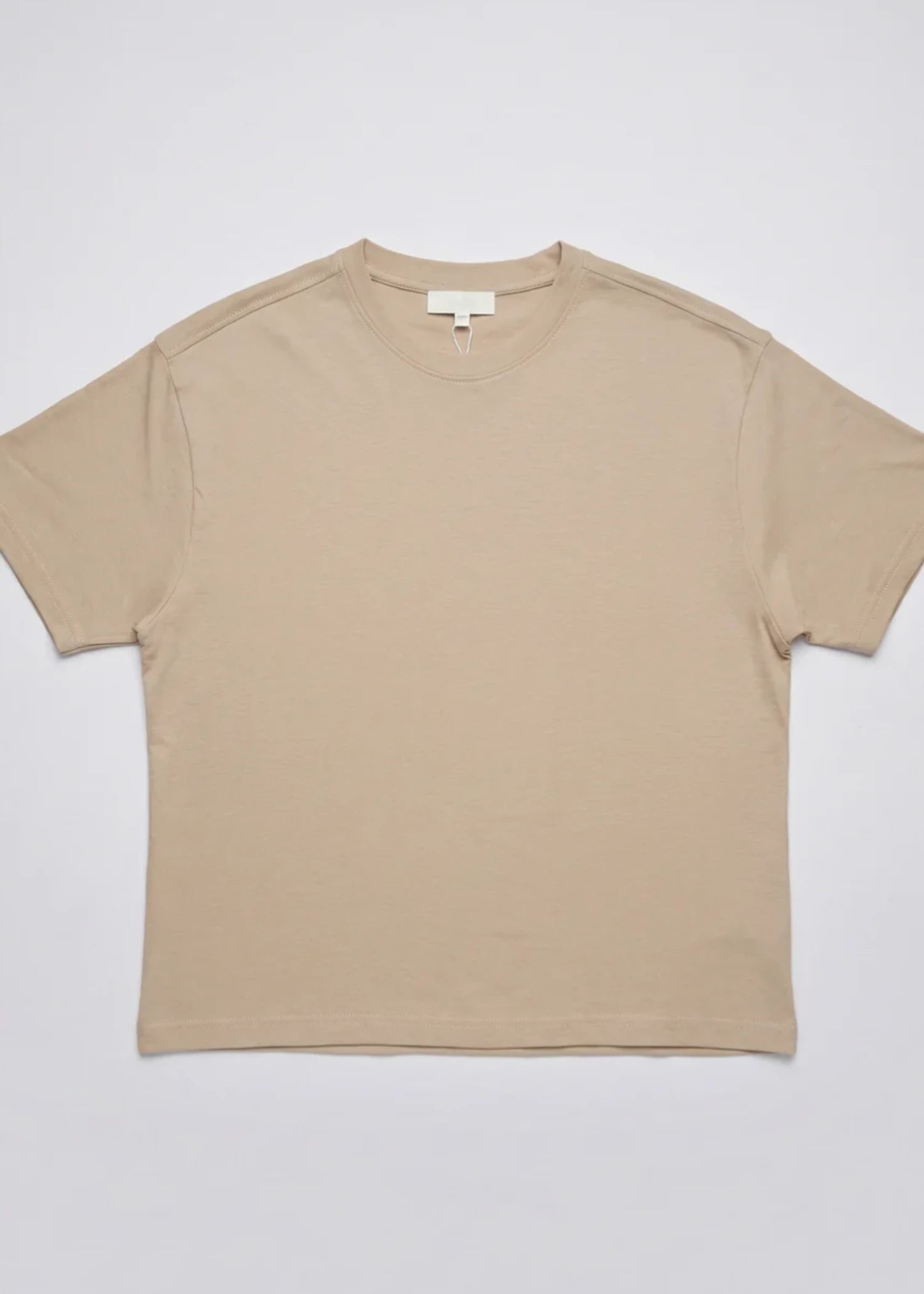 cotton T Shirt in Camel brown