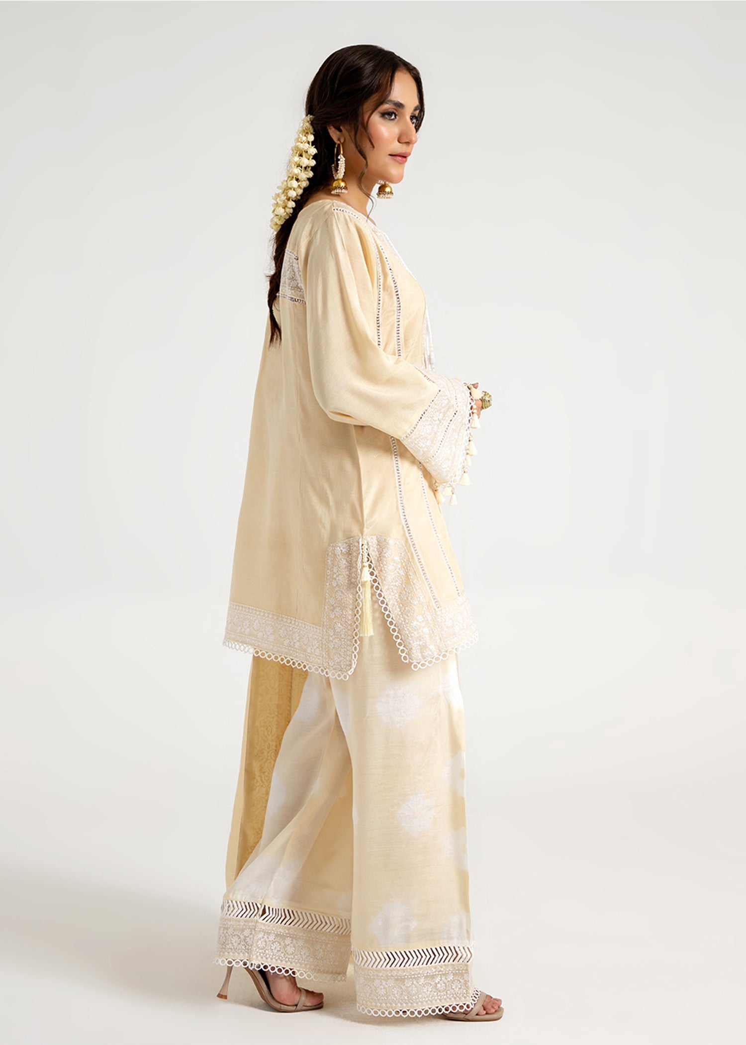 viscose Kurta Set in Beige