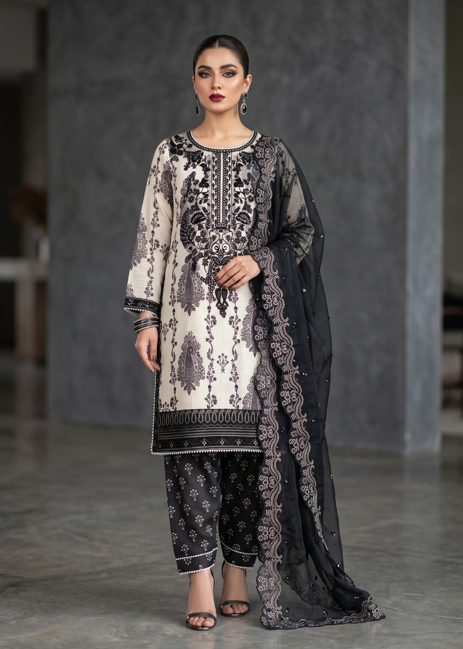 raw silk Kurta Set in Cream