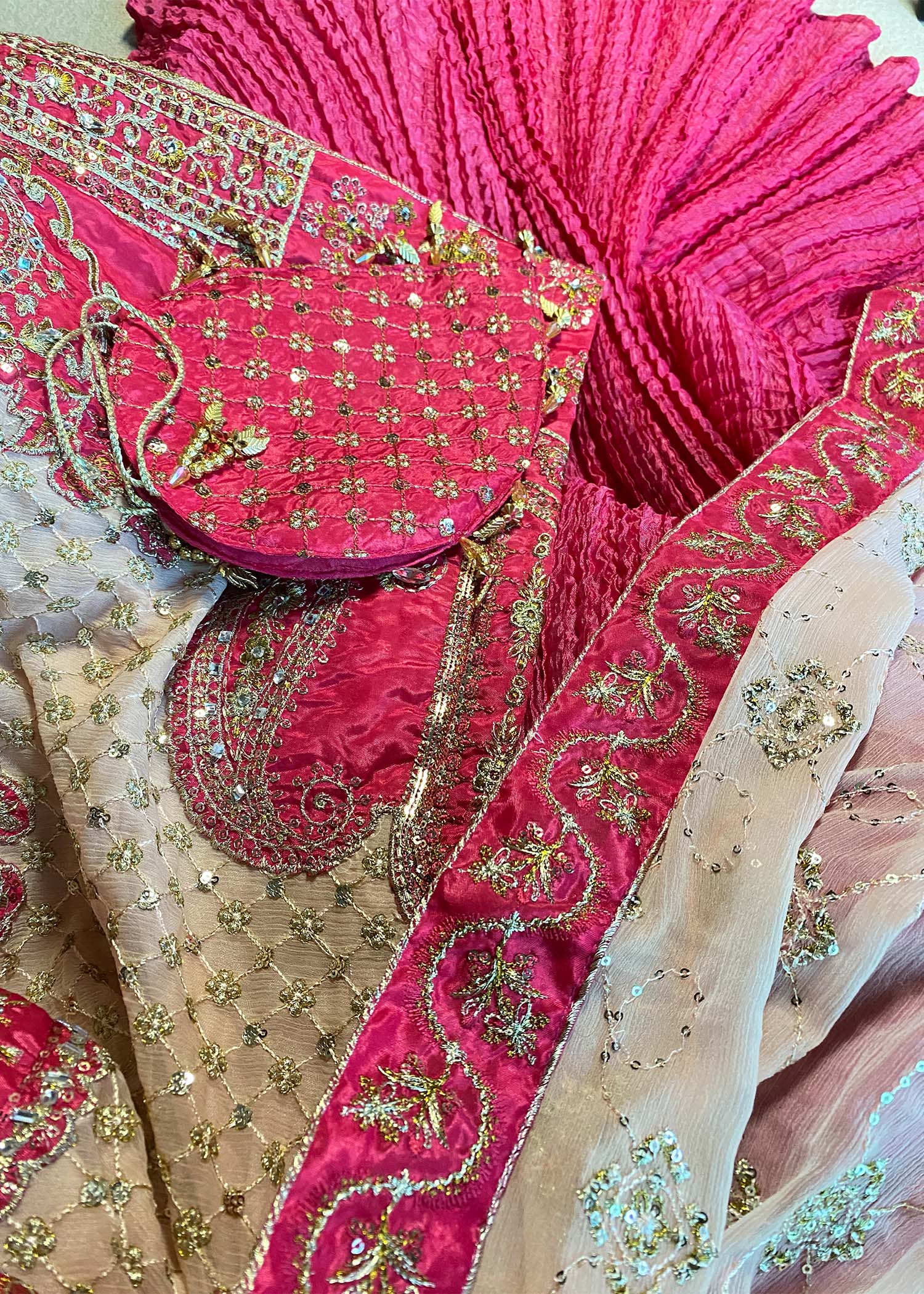 chiffon Sharara in Light pink