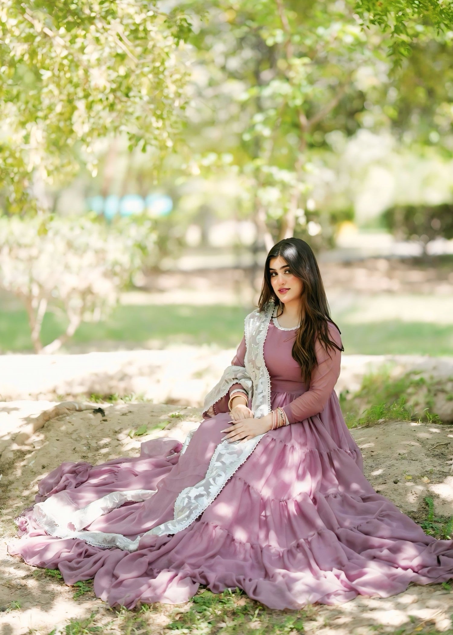 chiffon Maxi in Mauve pink
