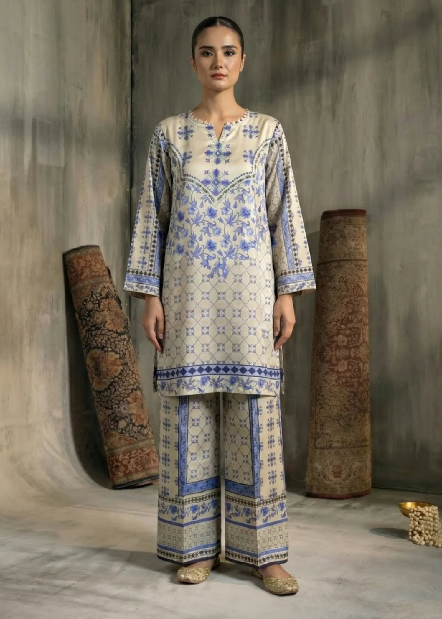 silk charmeuse Co Ord Sets in Eggshell