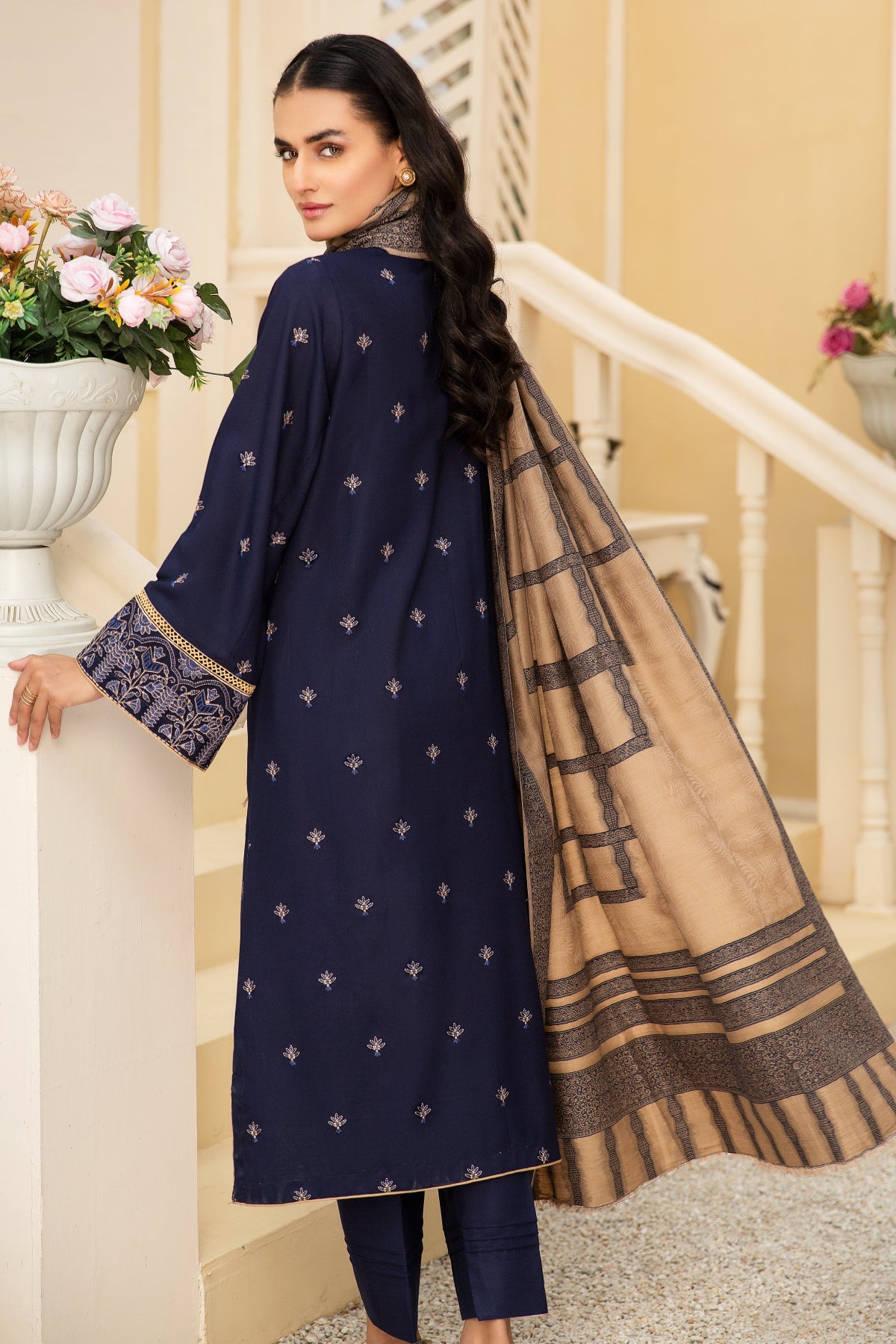 dhanak Unstitched in Blue