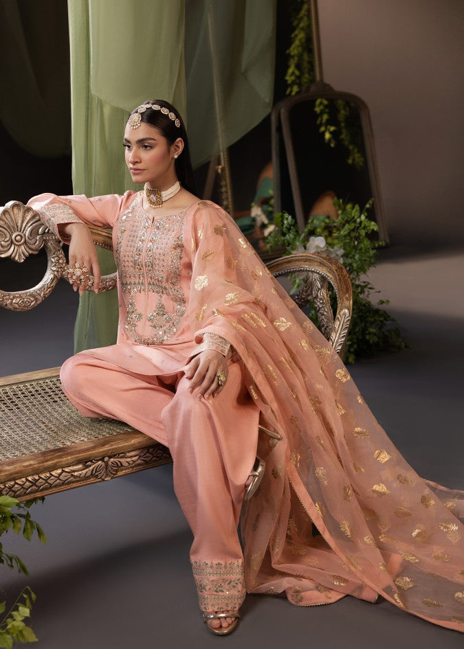 silk Kurta Set in Pink