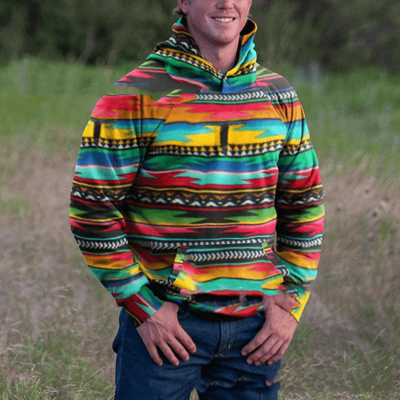 Temperament Commuter Loose Version Casual Printed Men'S Sweater