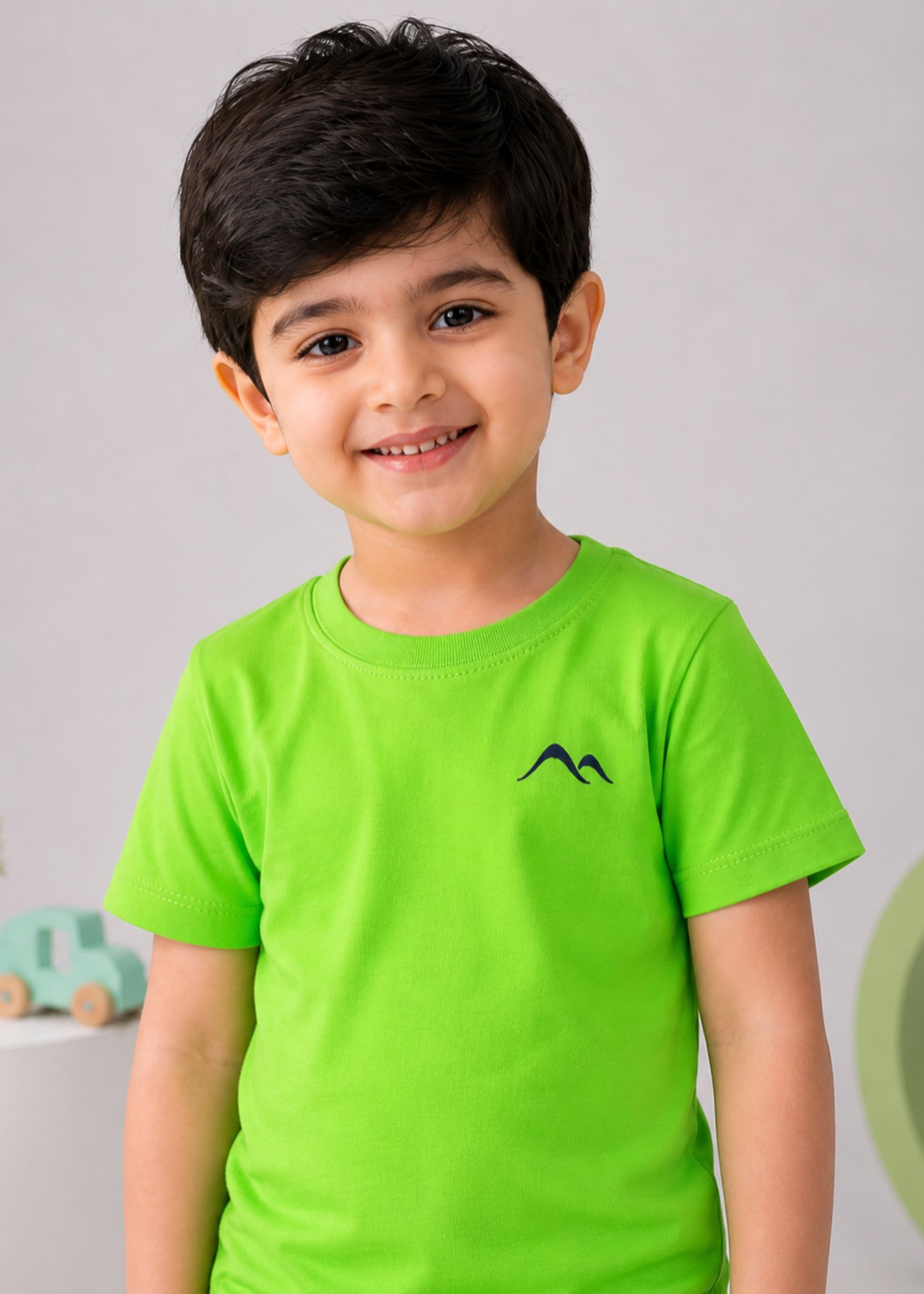 single jersey knit T Shirt in Bright green
