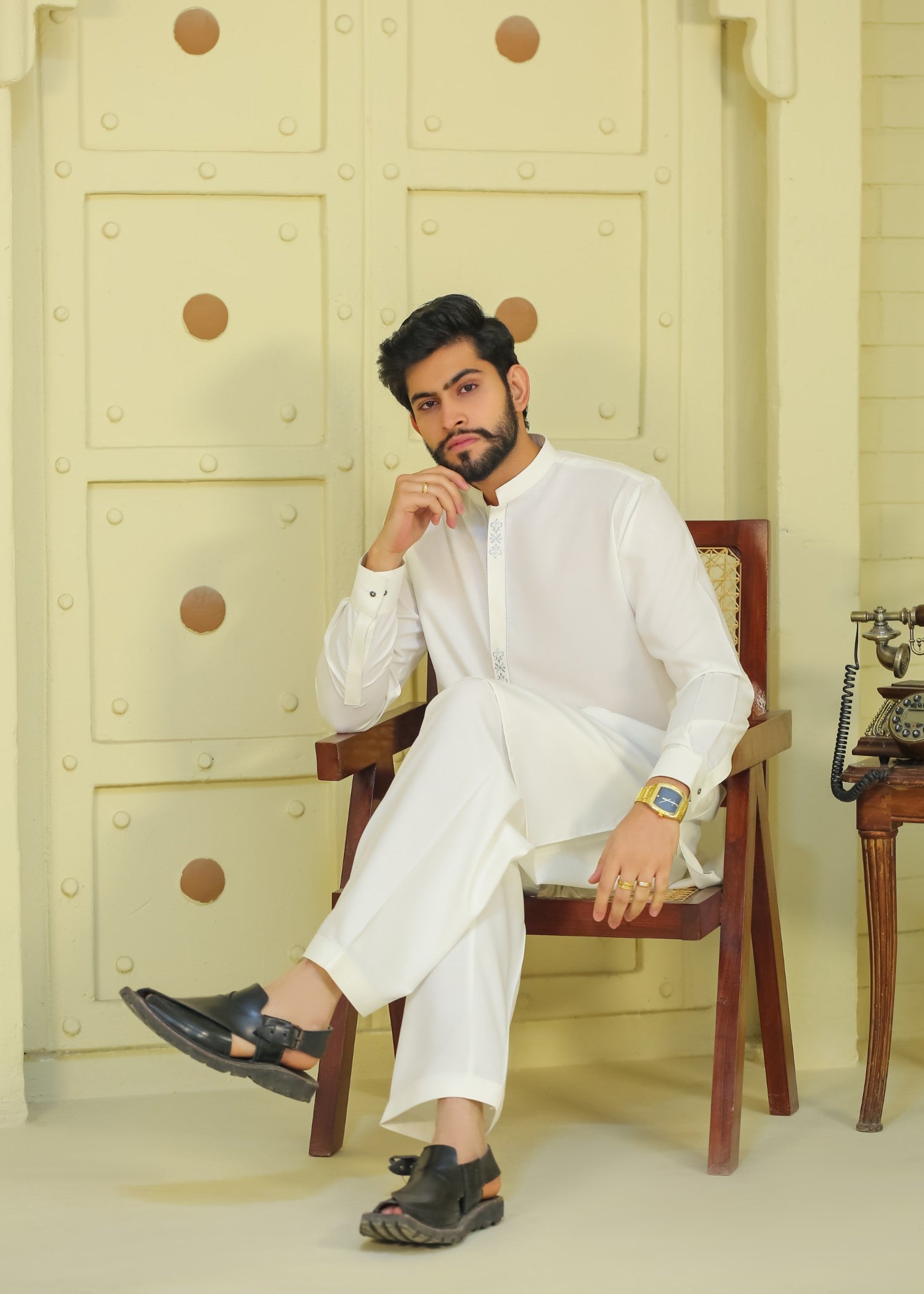 cotton Shalwar Kameez in White