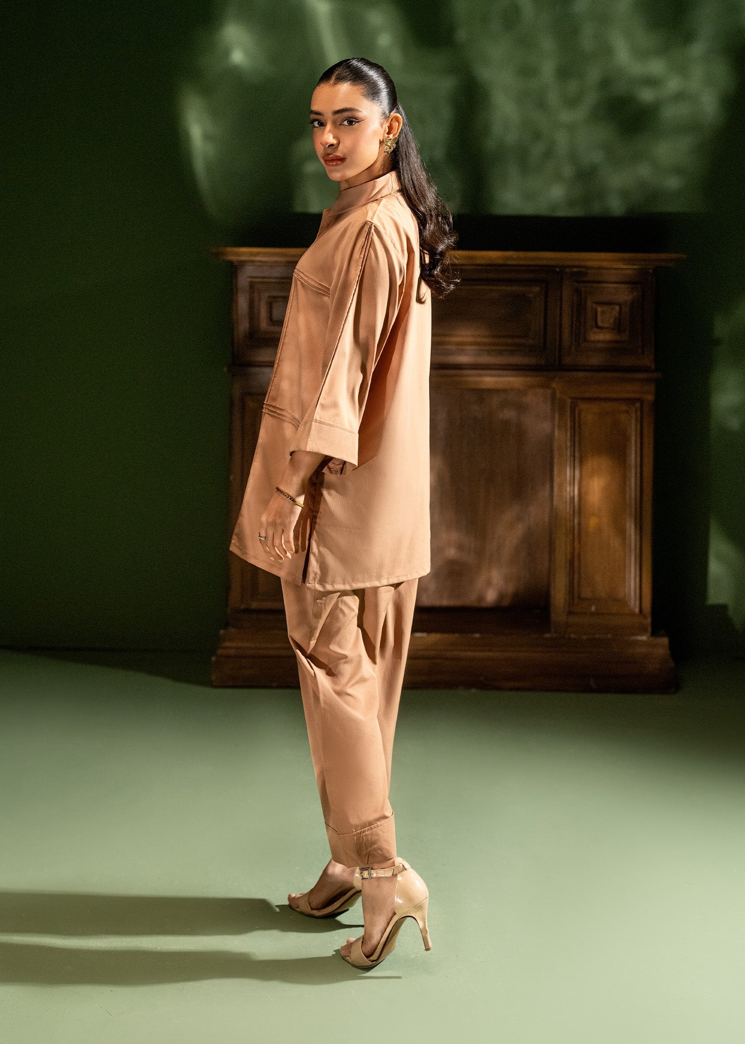 crepe Co Ord Sets in Earth brown