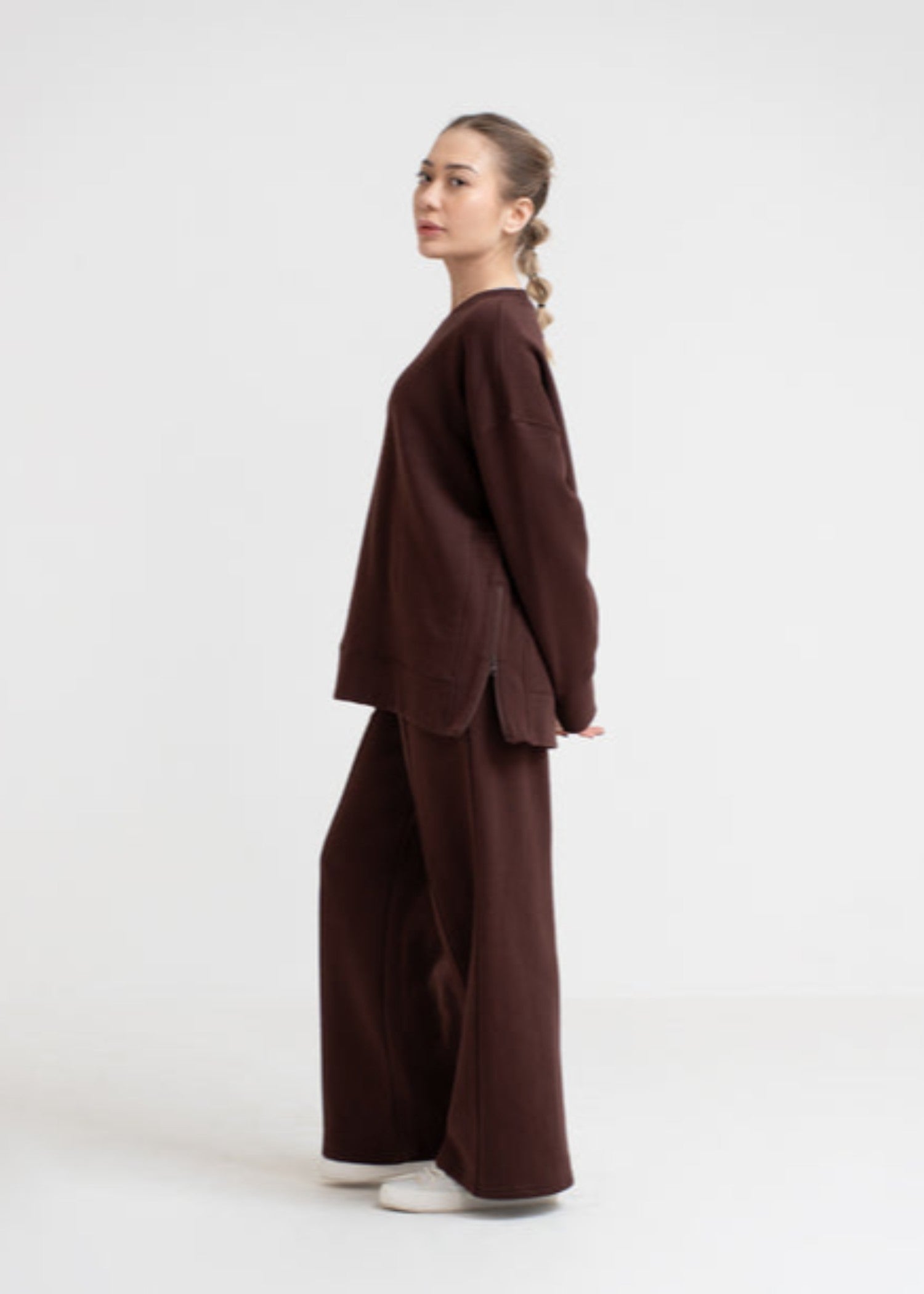 fleece Trousers in Dark brown