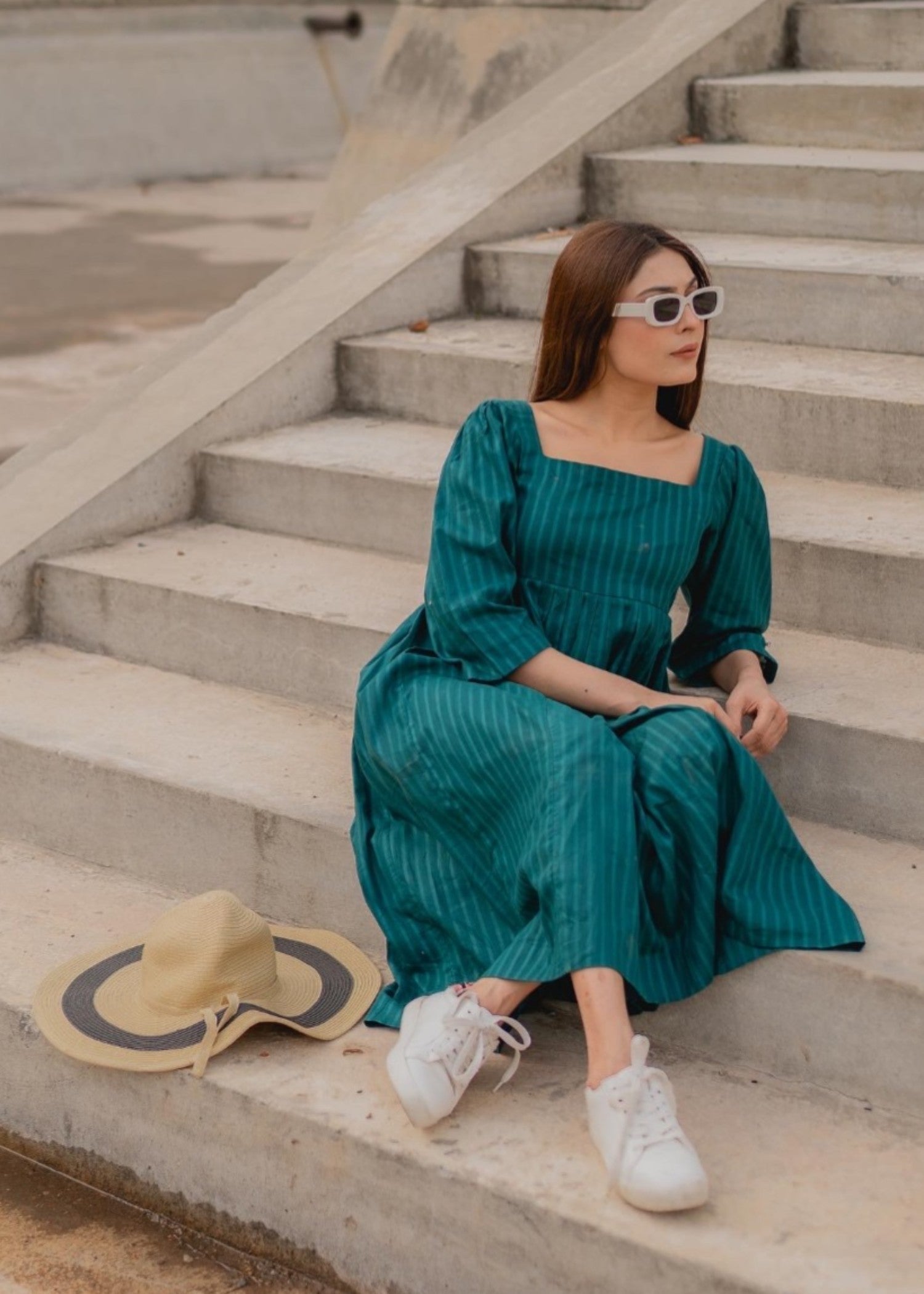 lawn Dress in Sea green