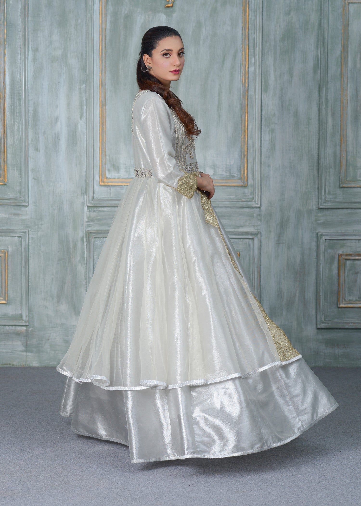 net Maxi in Off-white, silver