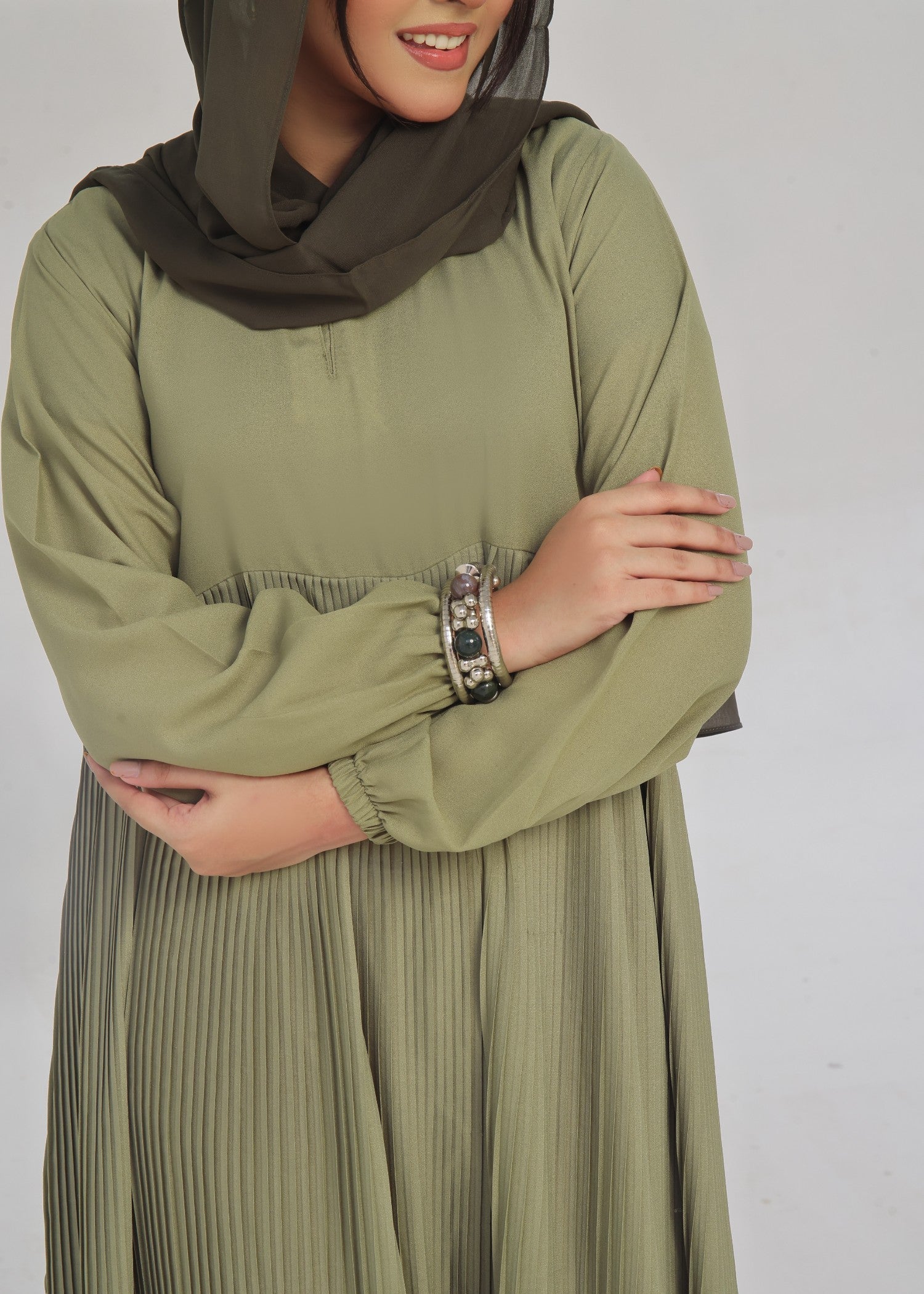 nidha Abaya in Sage green