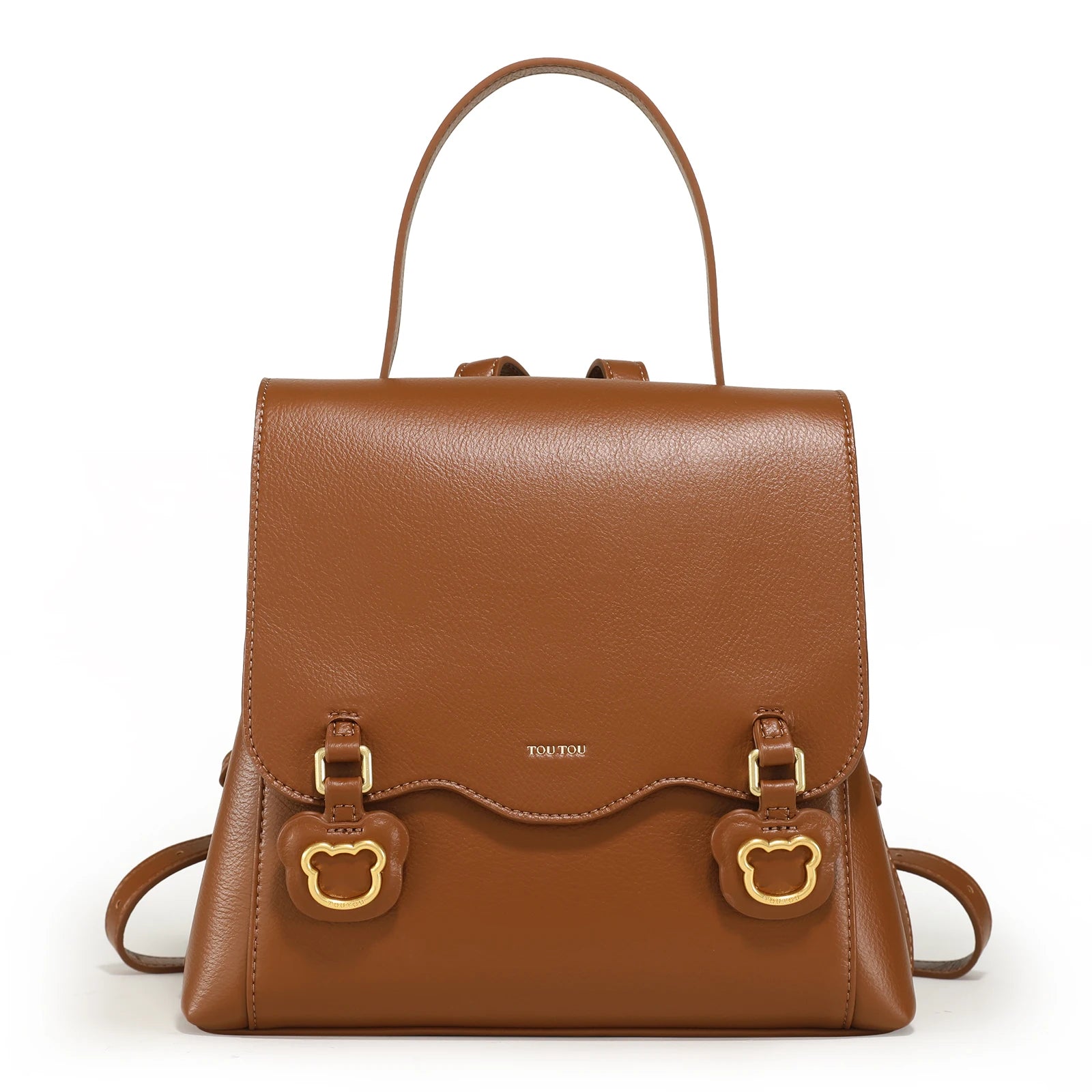 Fashionable Versatile Backpack with Bear Charm for School, Work, and Daily Use