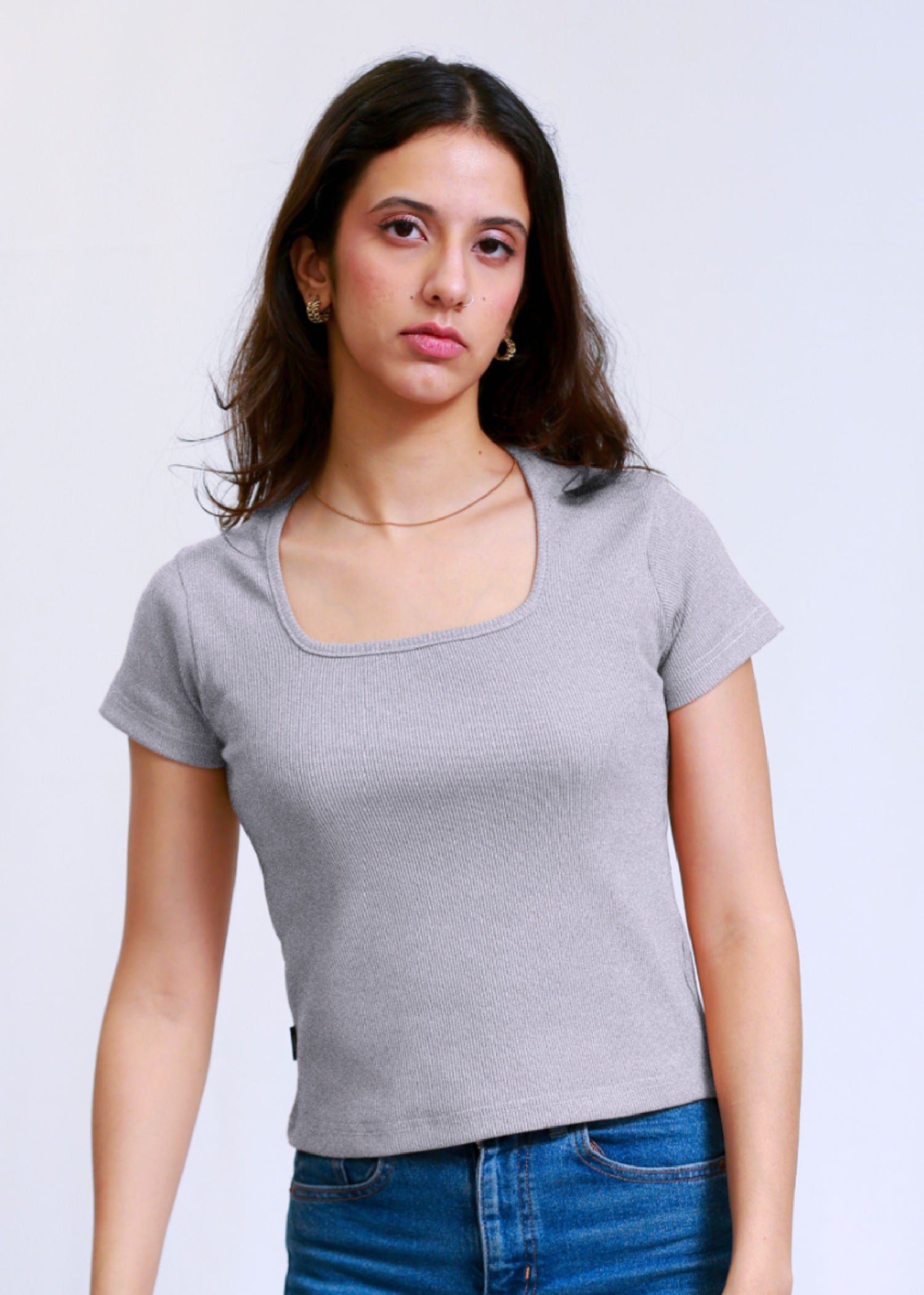cotton Blouse in Grey