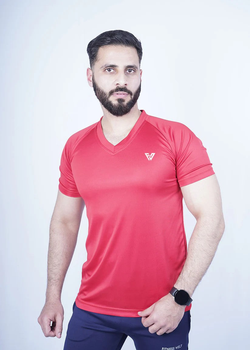 polyester T Shirt in Coral pink