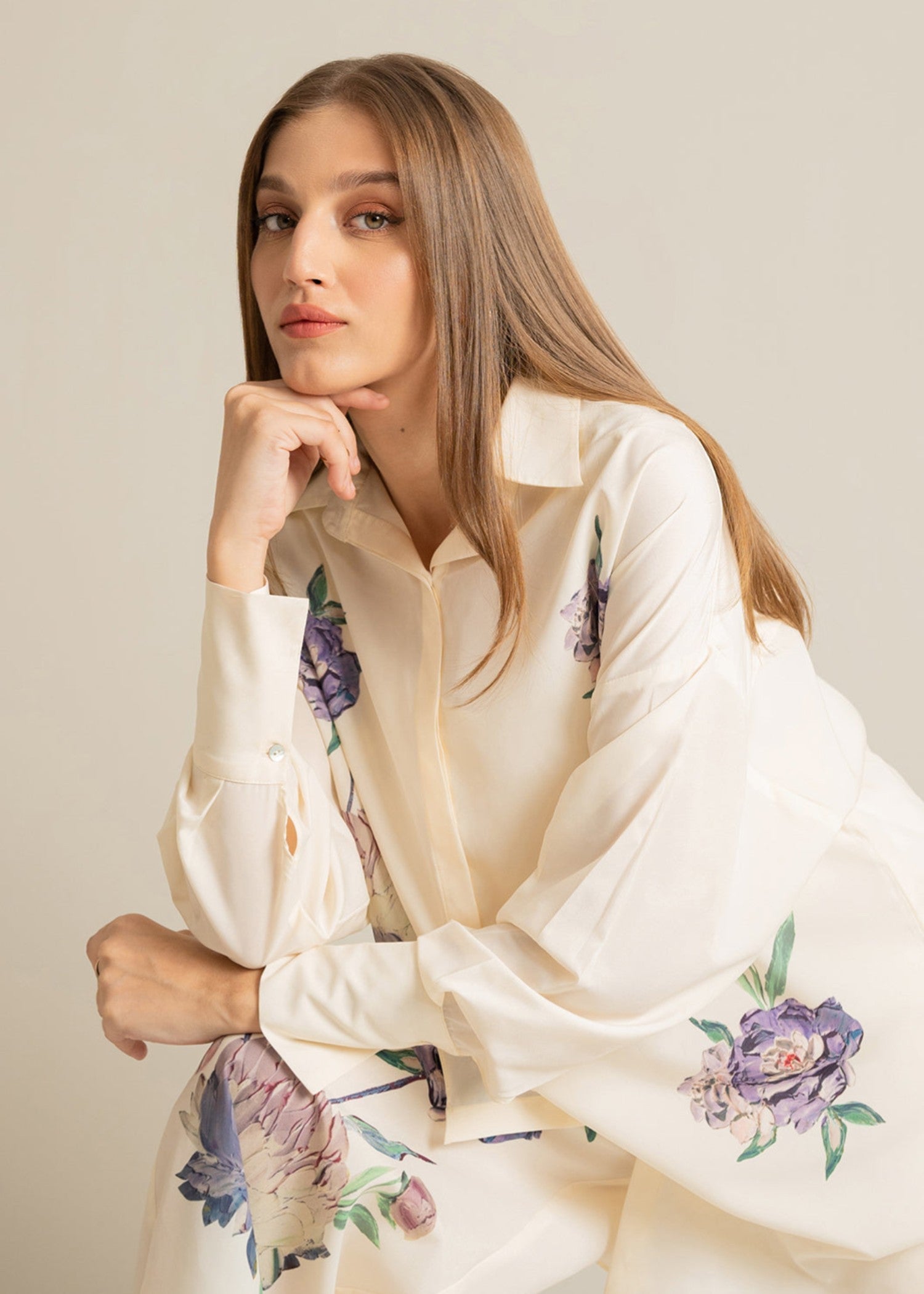 crepe Tunic in Ivory