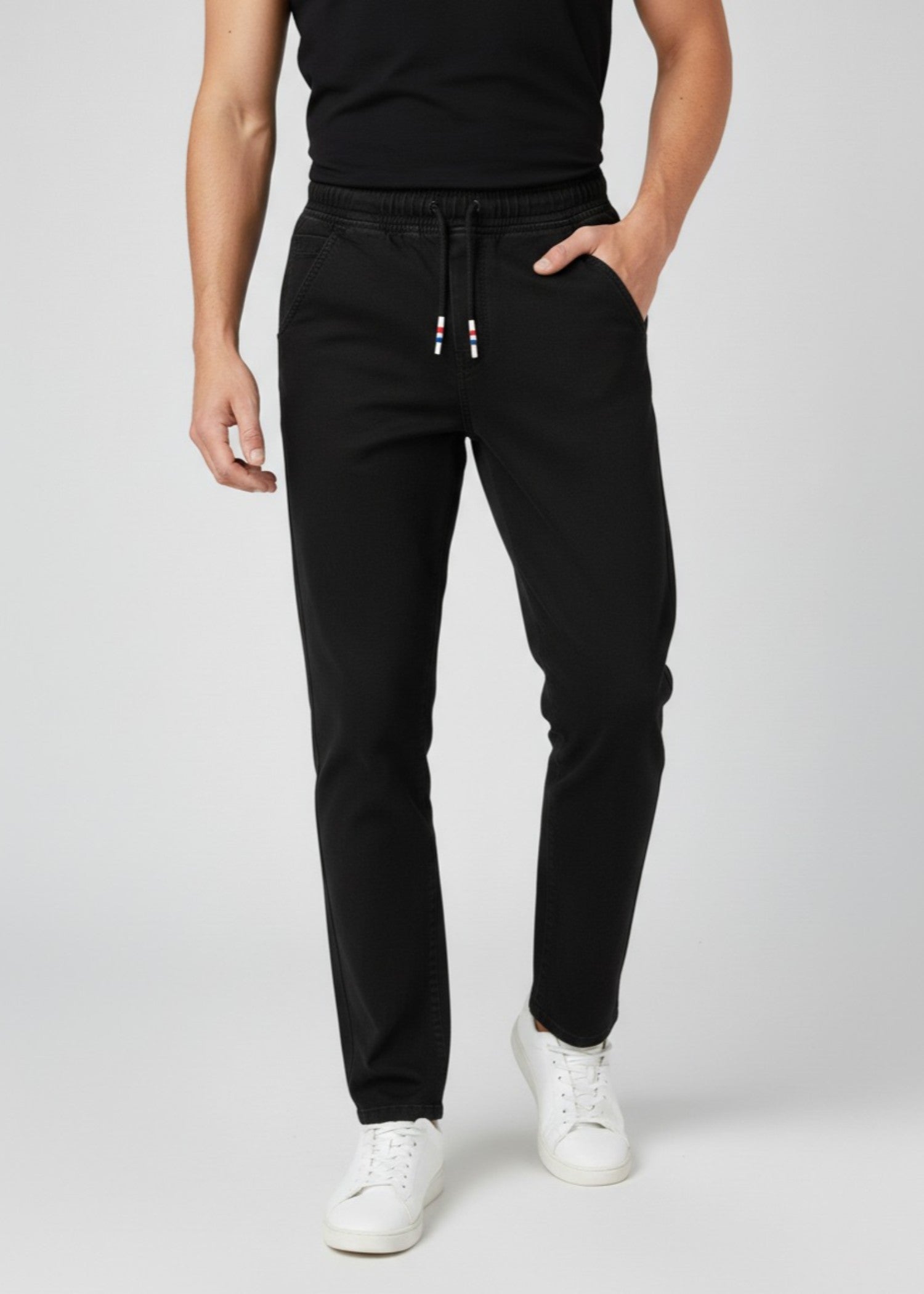 polycotton Trousers in Jet black