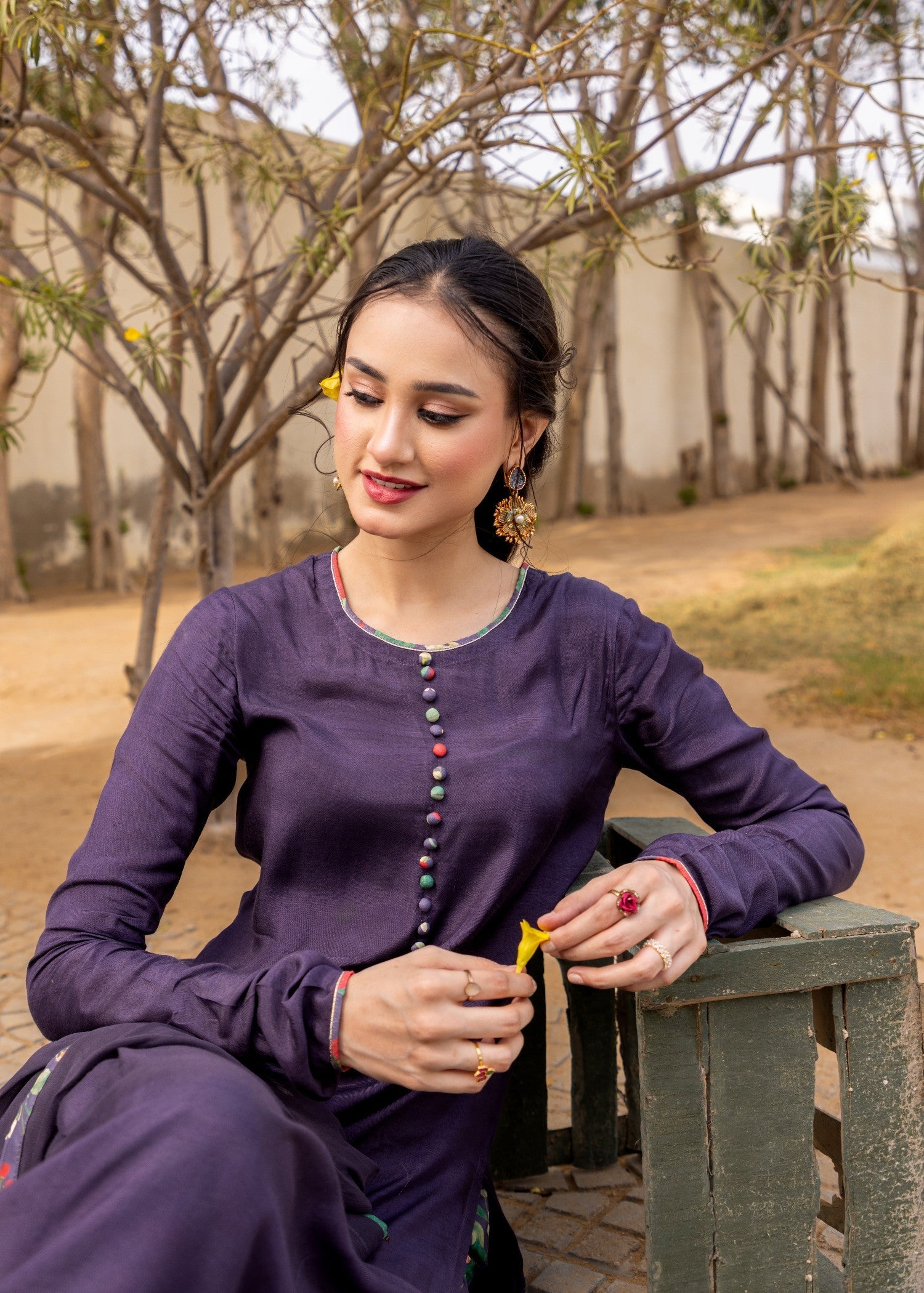 cotton voile Kurta Set in Multi