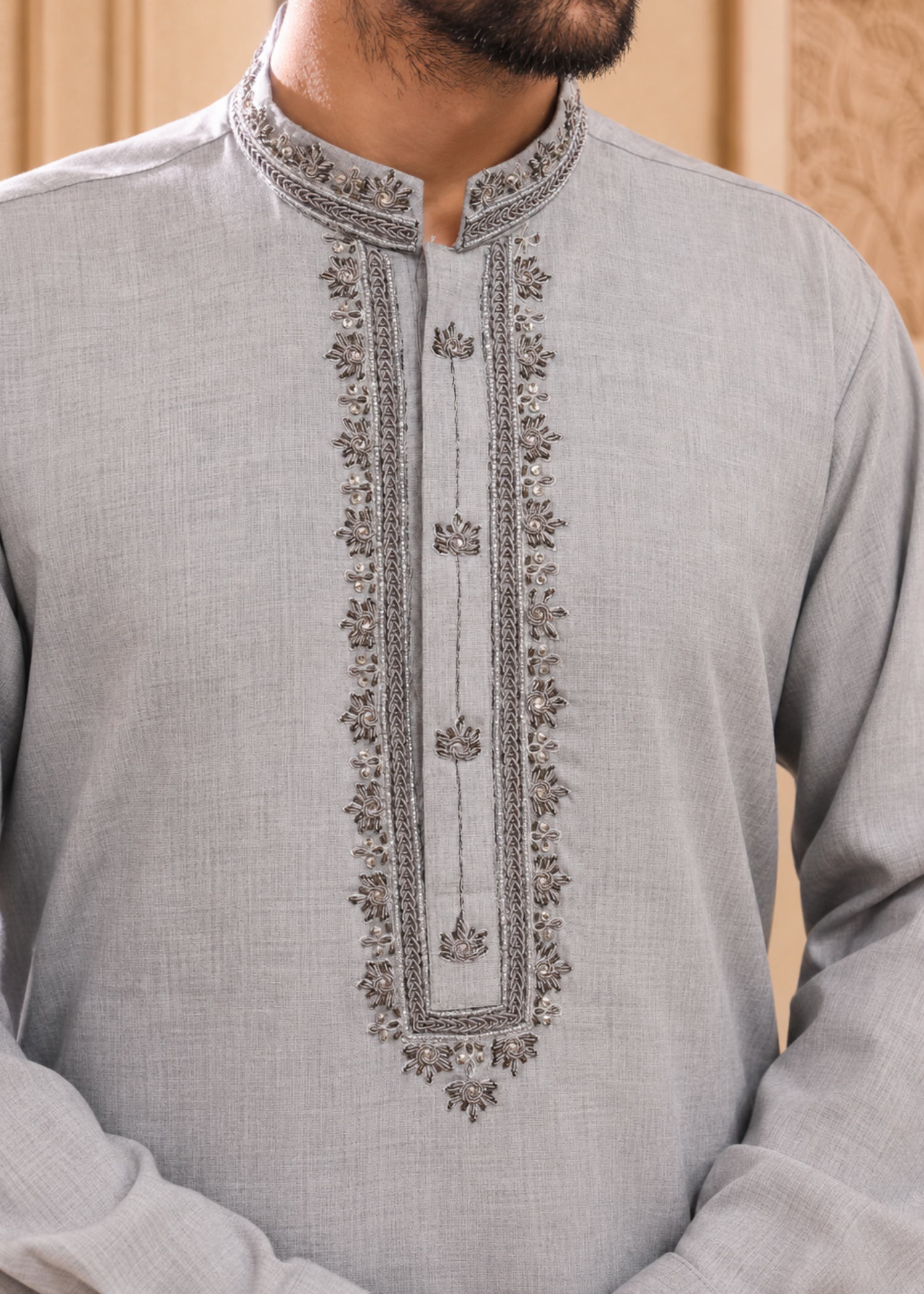 wash & wear Shalwar Kameez in Ash grey