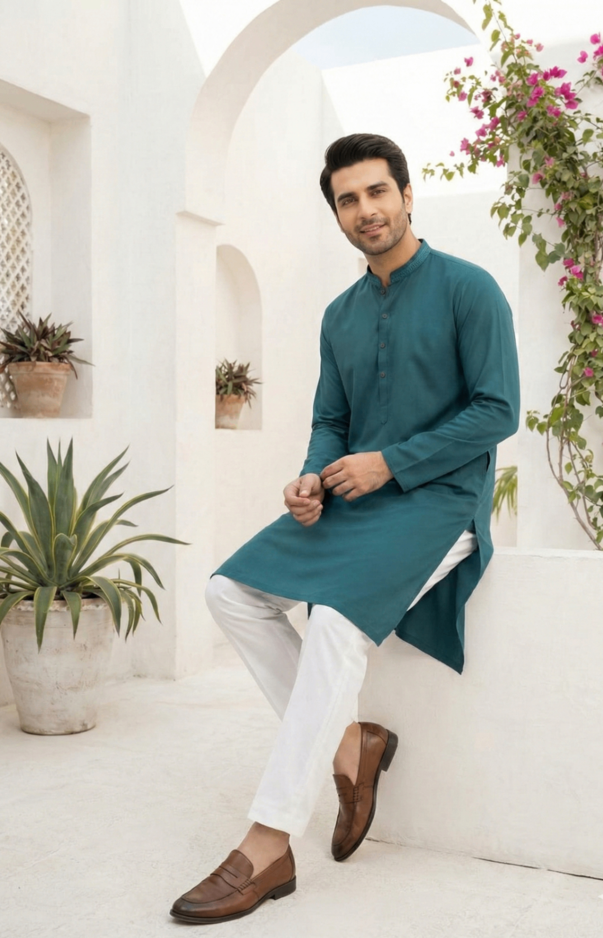 wash & wear Kurta in Green