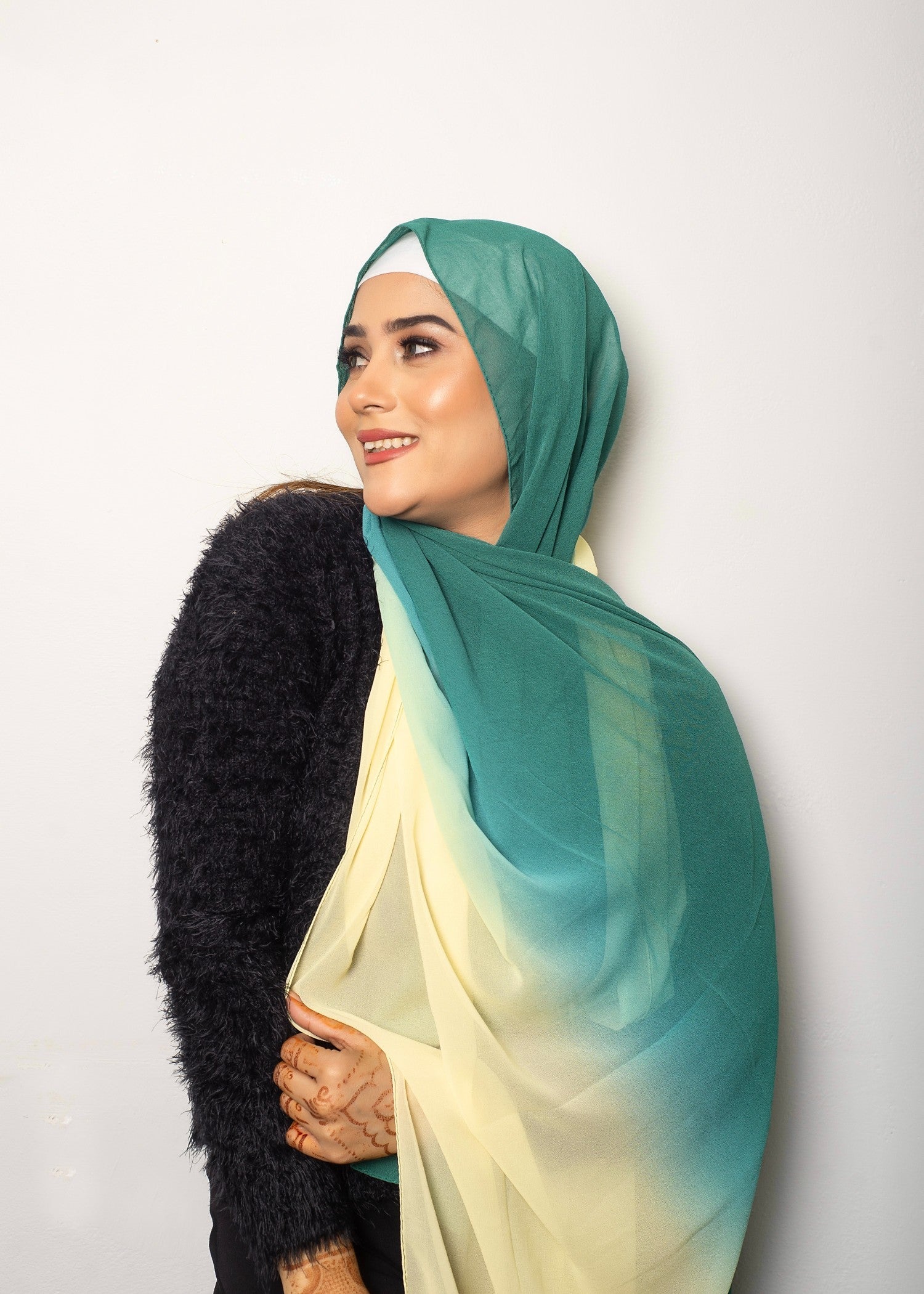 chiffon Hijab in Bottle green