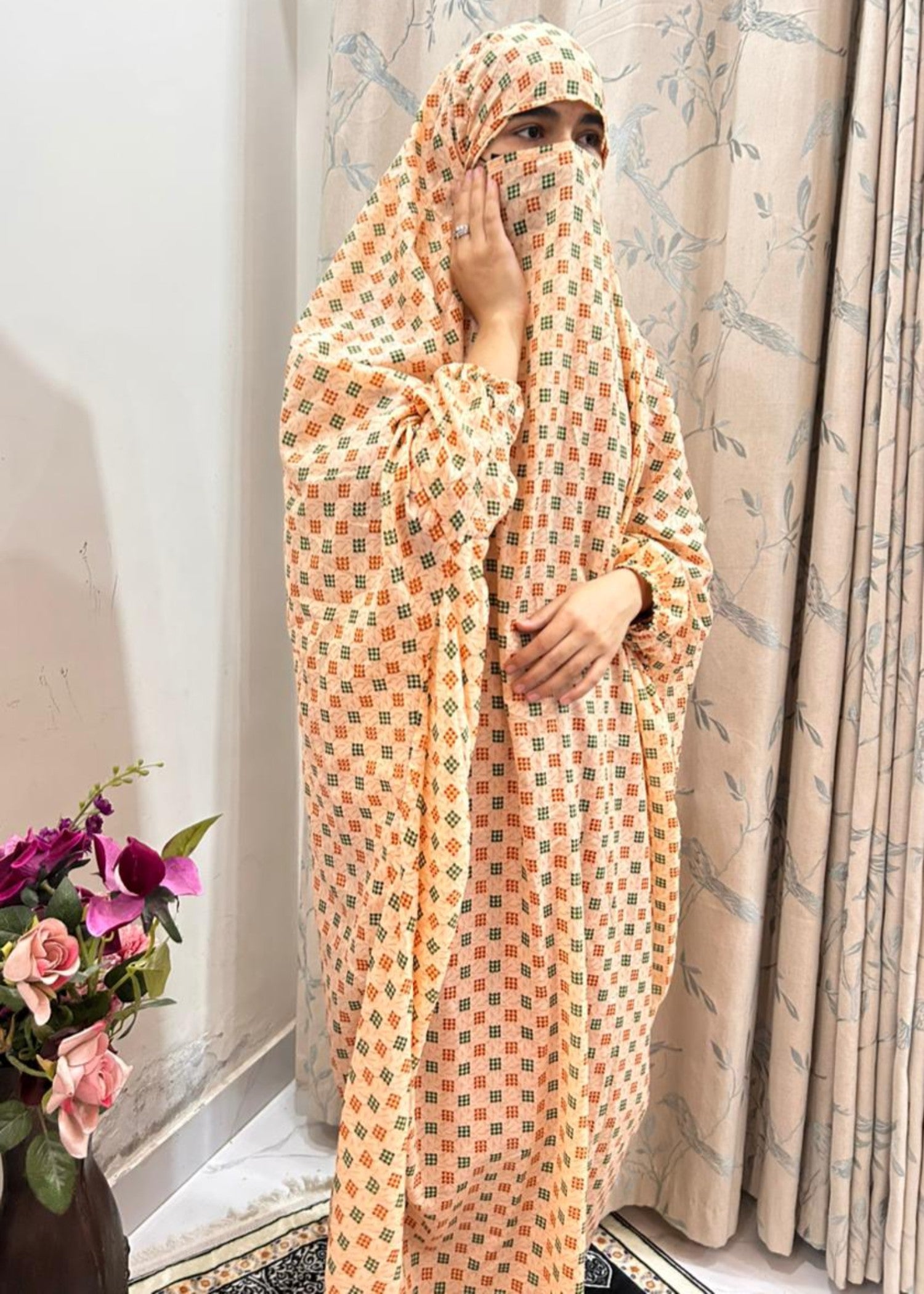 cotton linen Chaddar in Light yellow