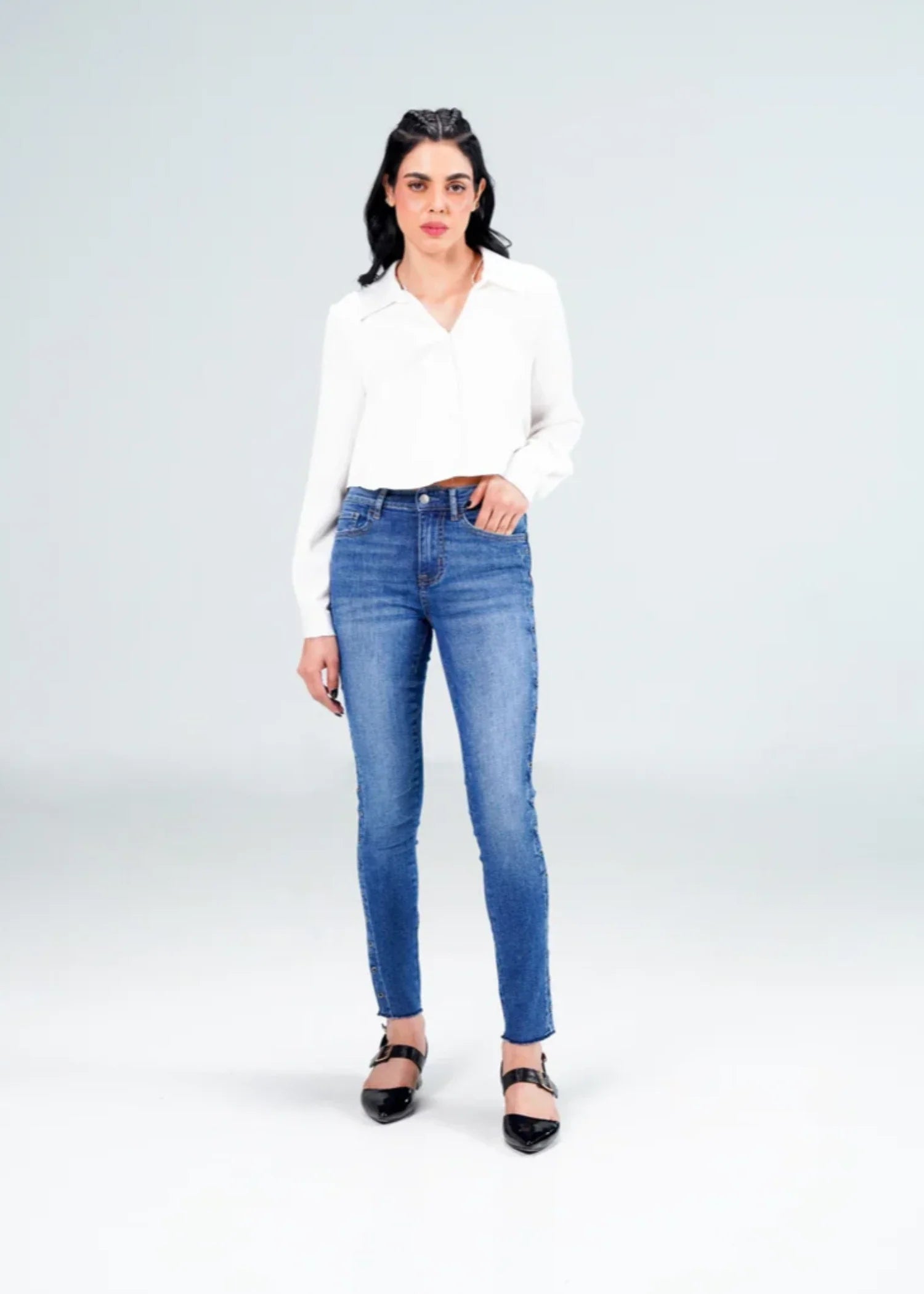 stretch denim Jeans in Light blue