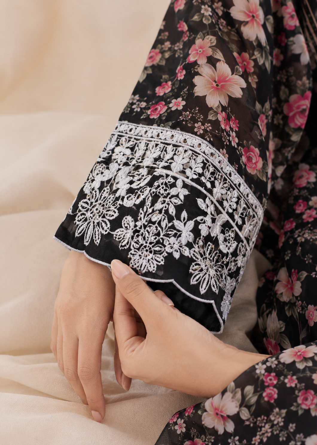 cotton Kurta Set in Black, indian pink, raven grey