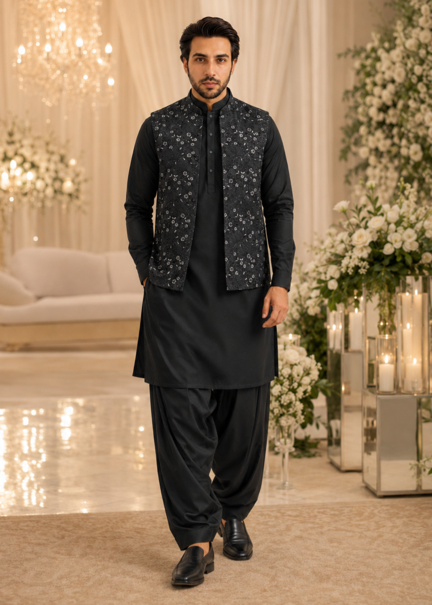 suiting Waistcoat in Black by The Great Masters (TGM)
