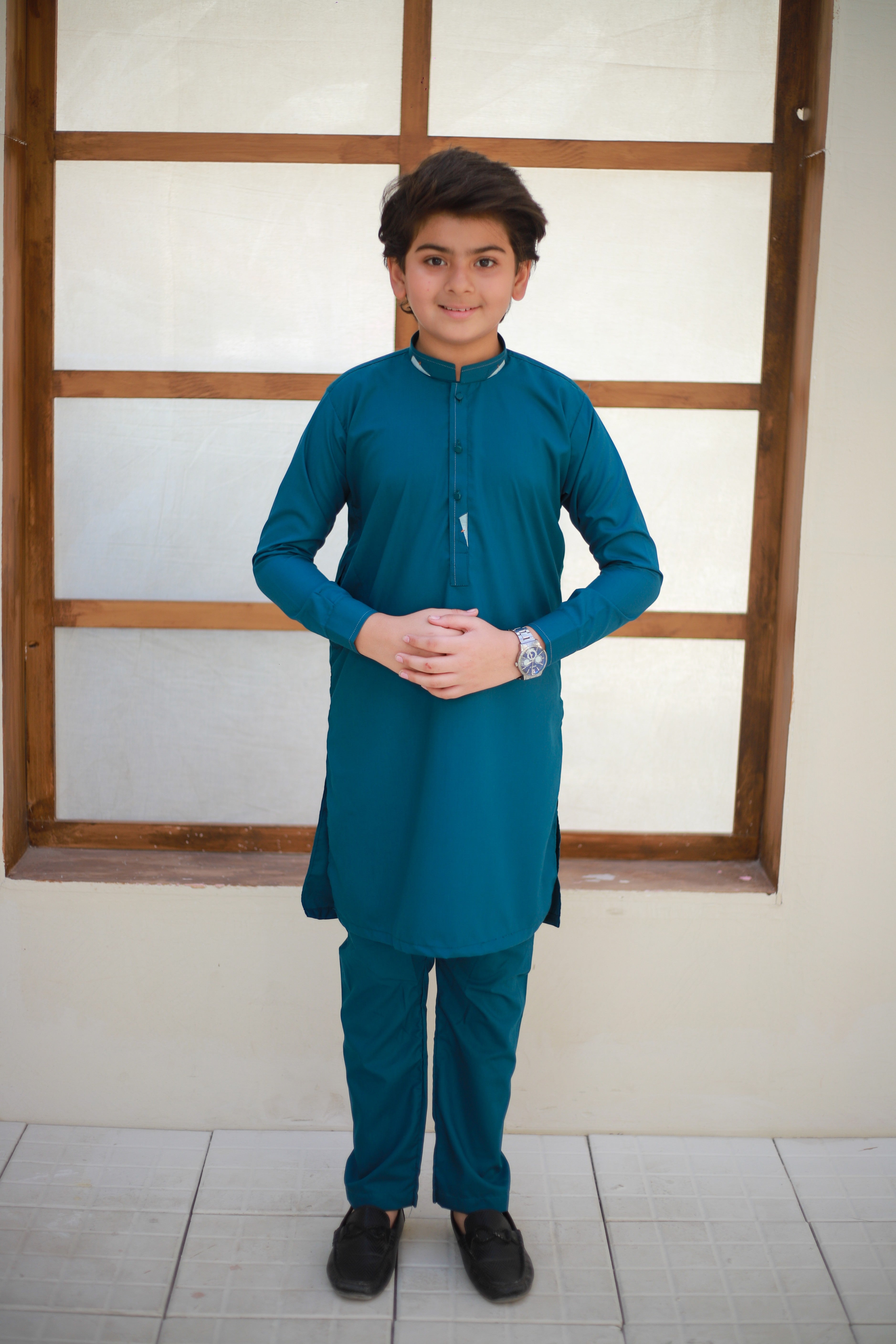 wash & wear Kurta Set in Dark cyan