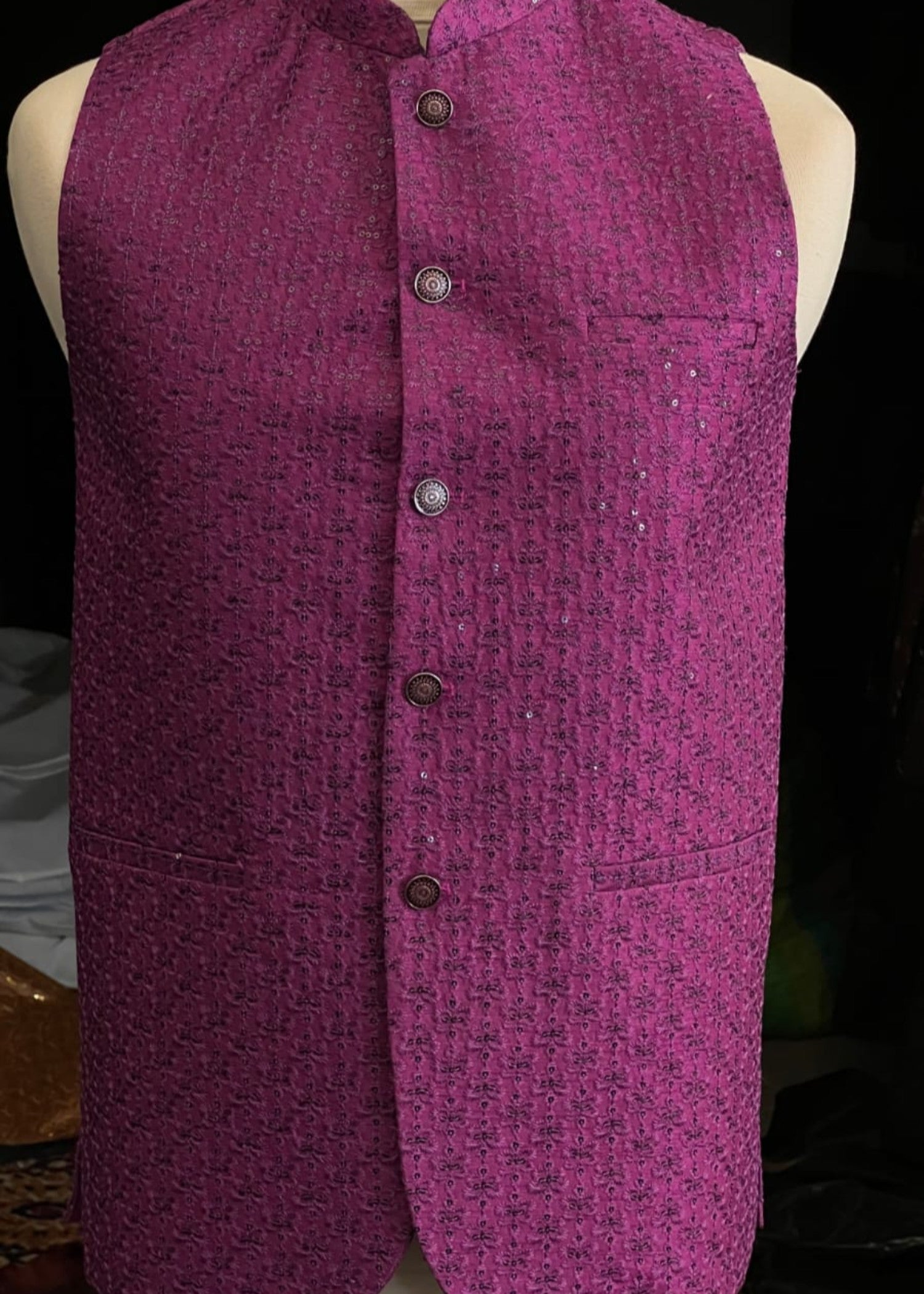 silk Waistcoat in Purple