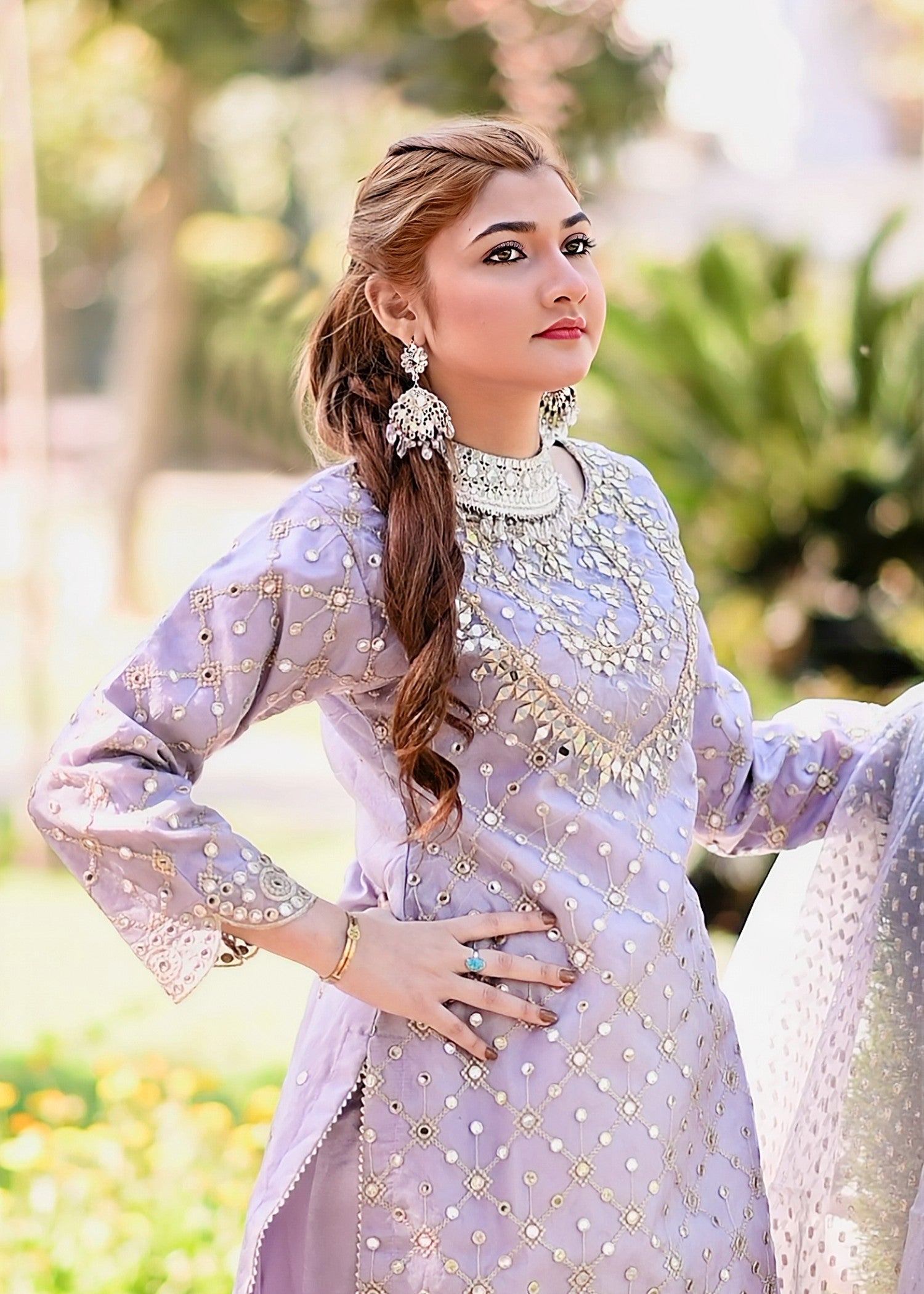 organza Sharara in Lavender