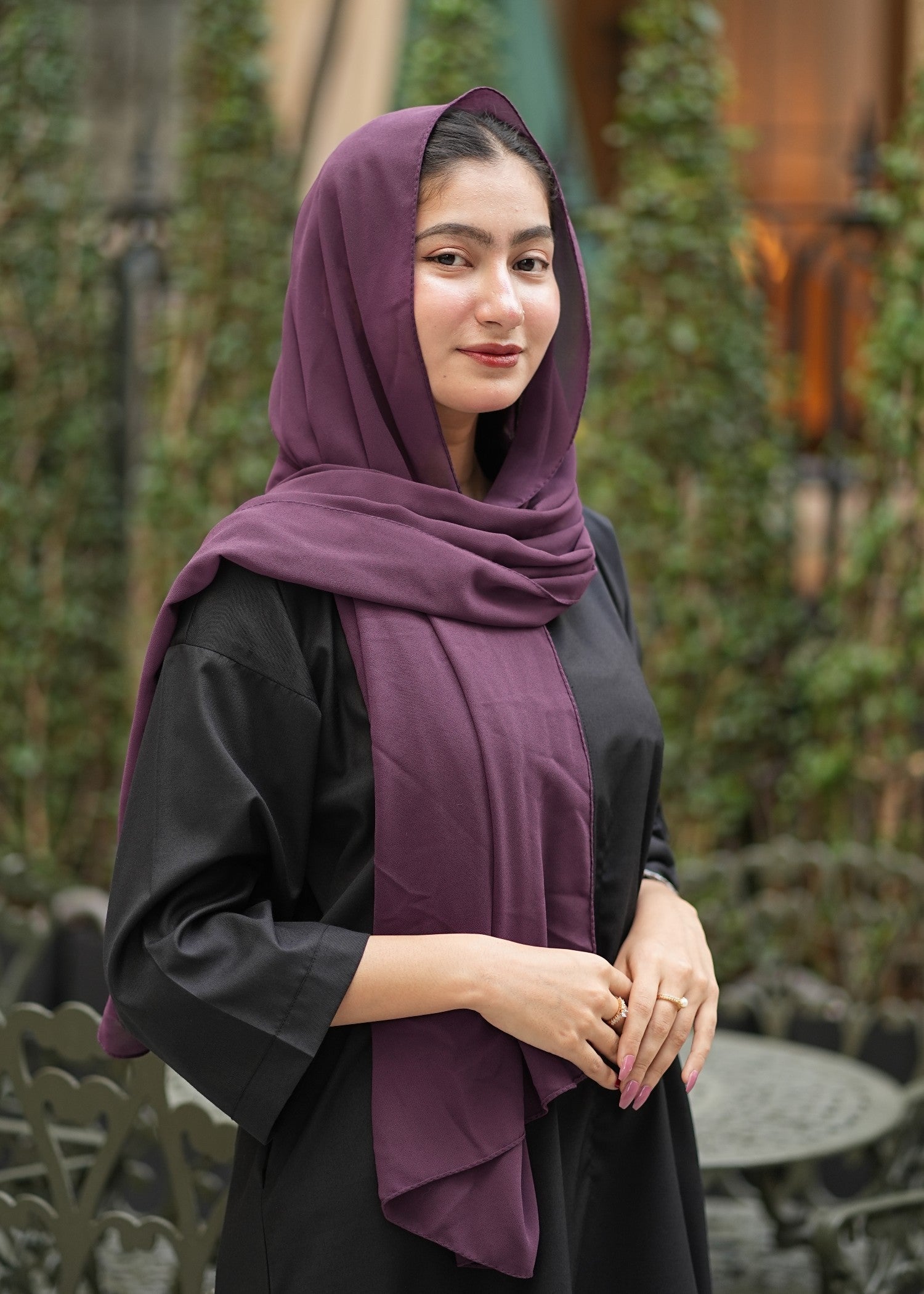 georgette chiffon Hijab in Purple